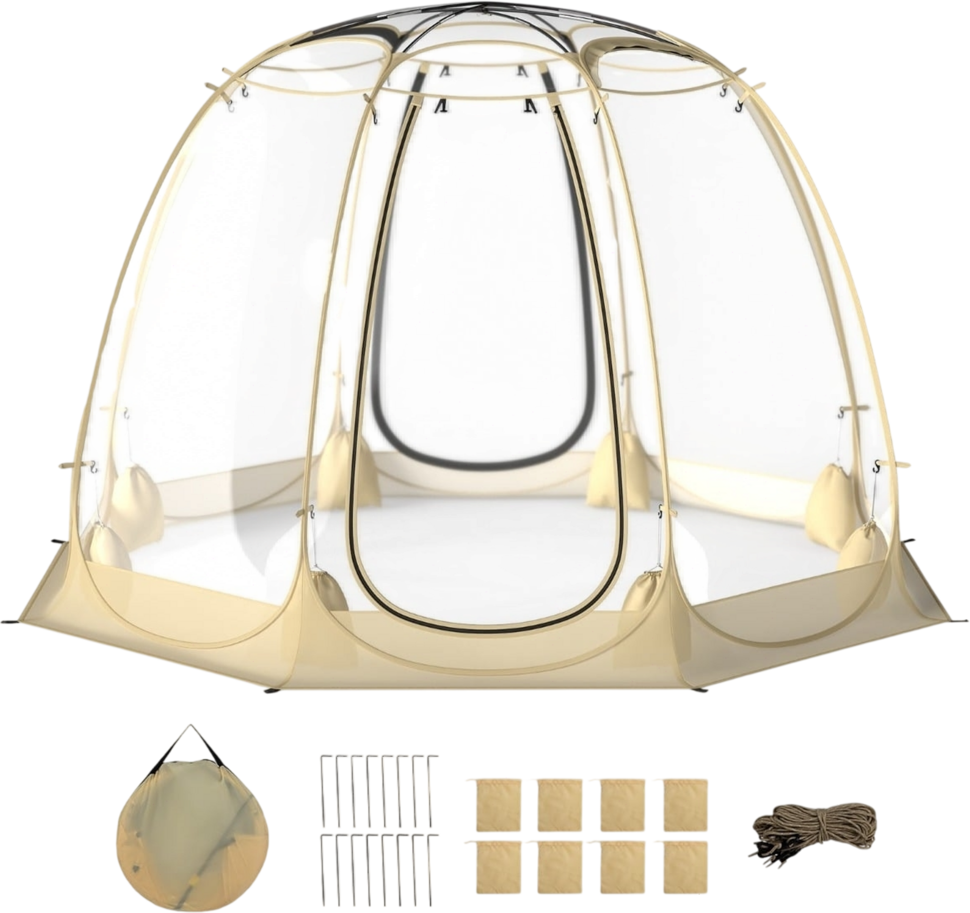 NORTHIX, Transparent Pvc Pop-up Bubble Tent For 5-6 People, 265x265 Cm