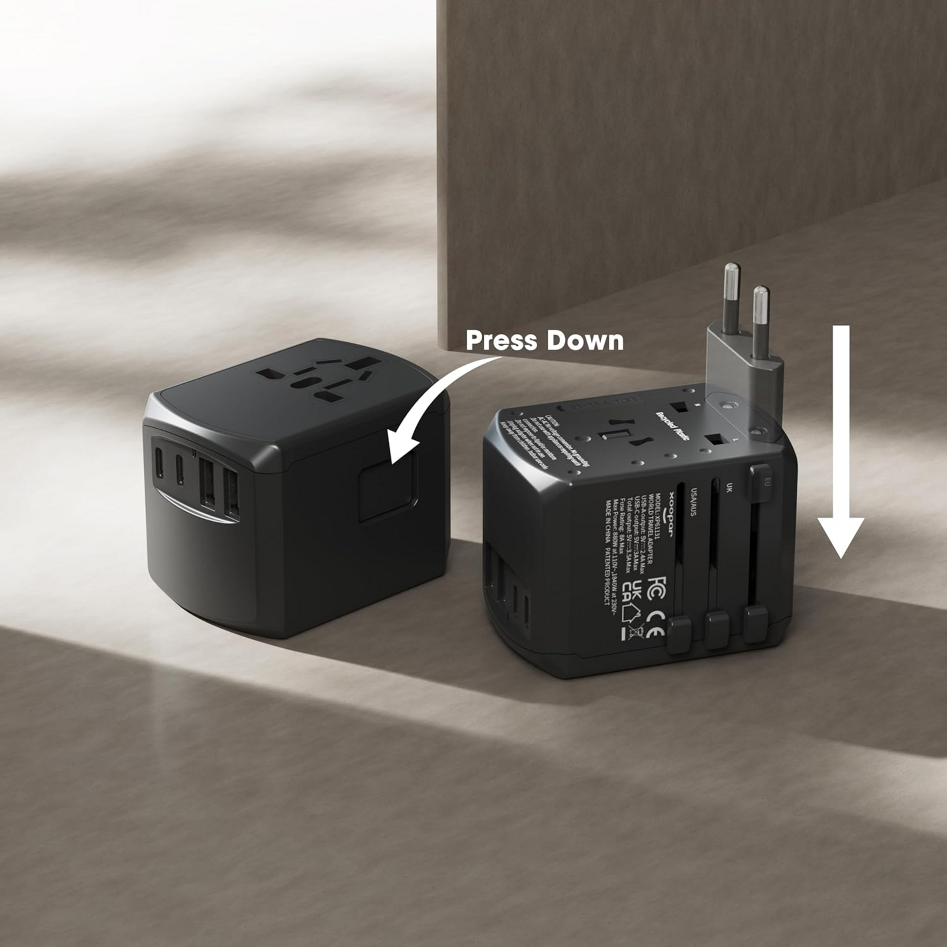 XOOPAR, Travel Adaptator Tripper Grs Svart