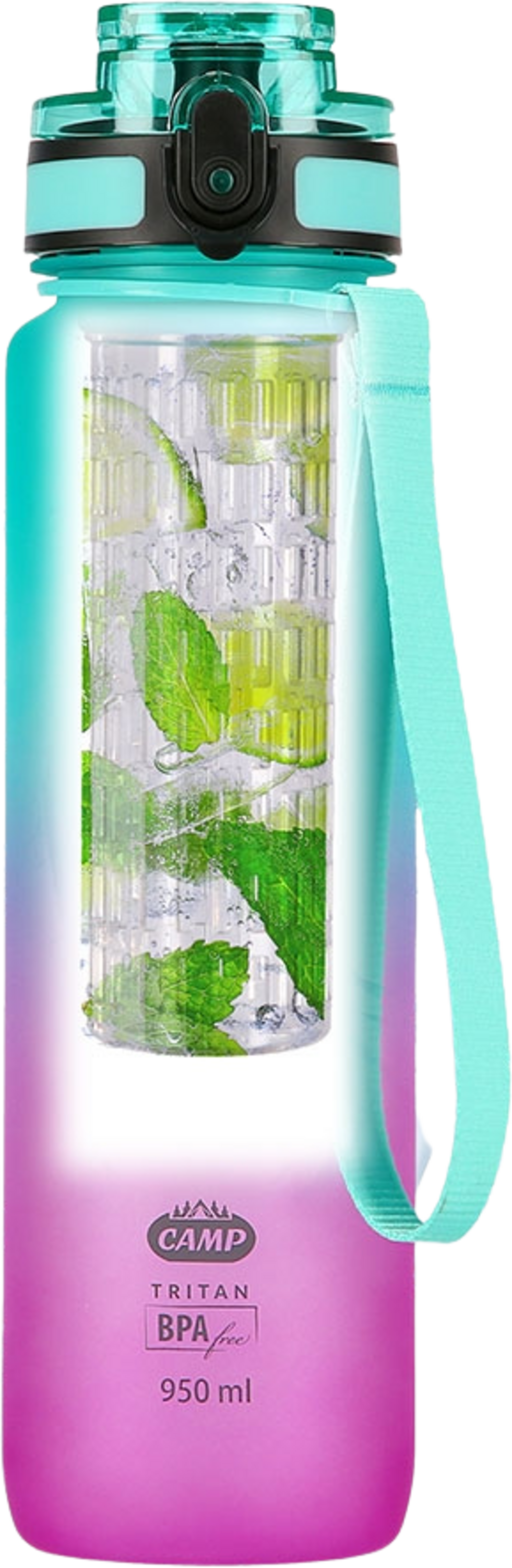 NORTHIX, Tritan Water Bottle, Green-pink, Leak-proof, 950 Ml