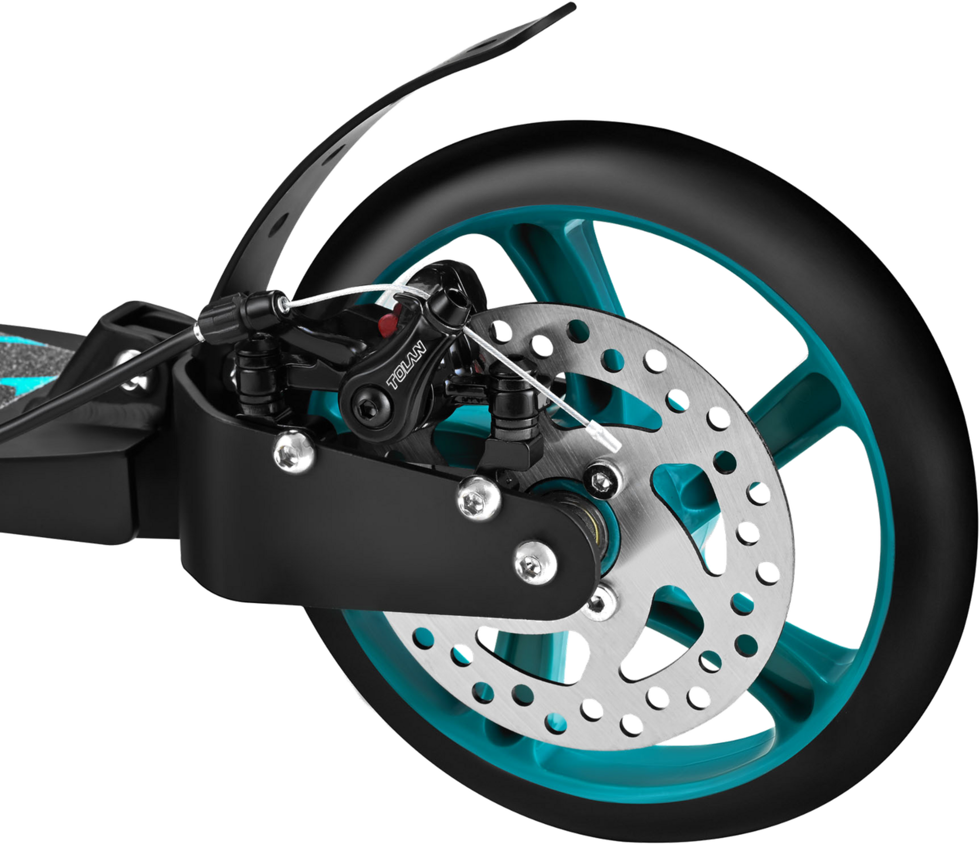 NORTHIX, Turquoise Kick Scooter, Adjustable Height, Foldable Design