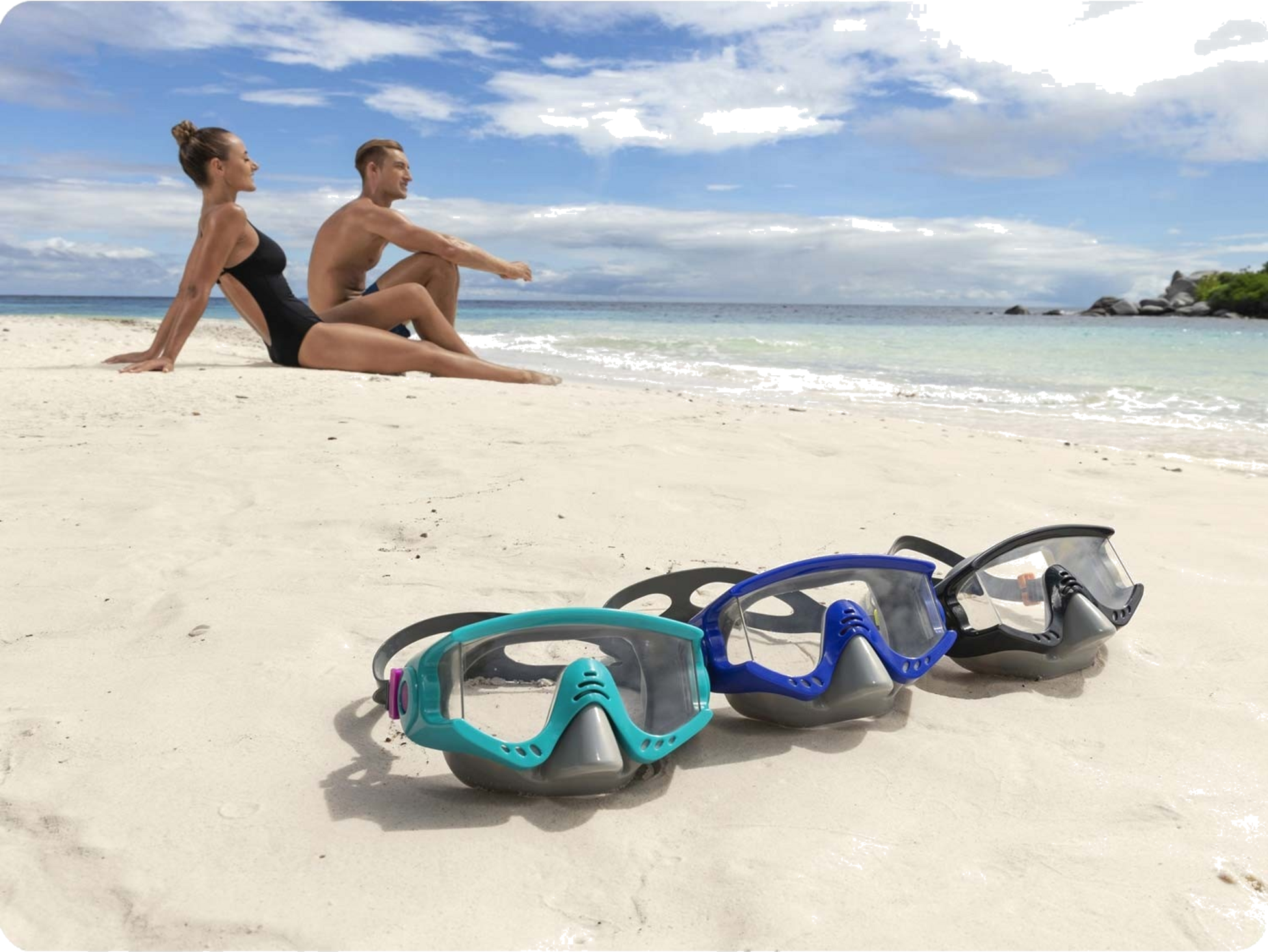 B2X, Turquoise Swimming Mask Bestway 22044