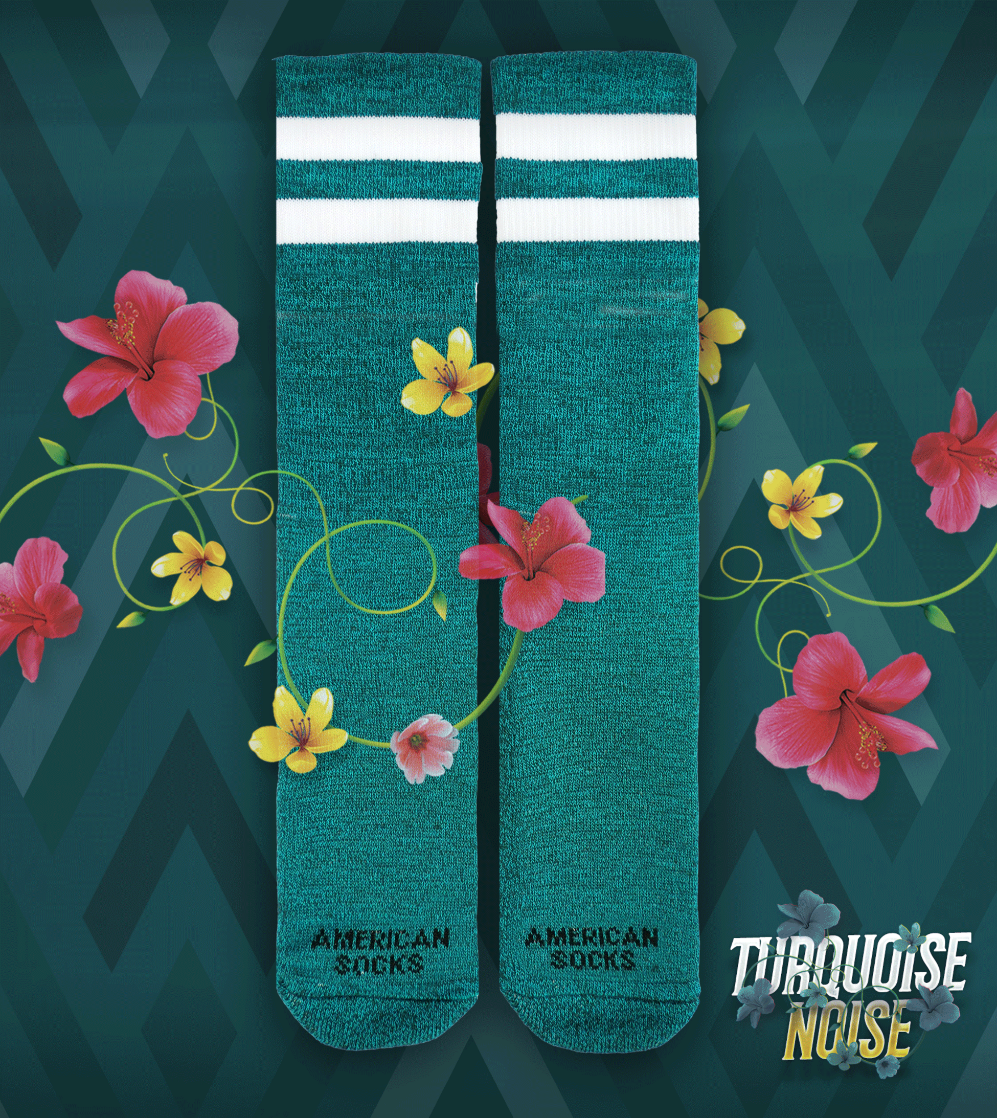 AMERICAN SOCKS, Turquoisenoise - Mid High