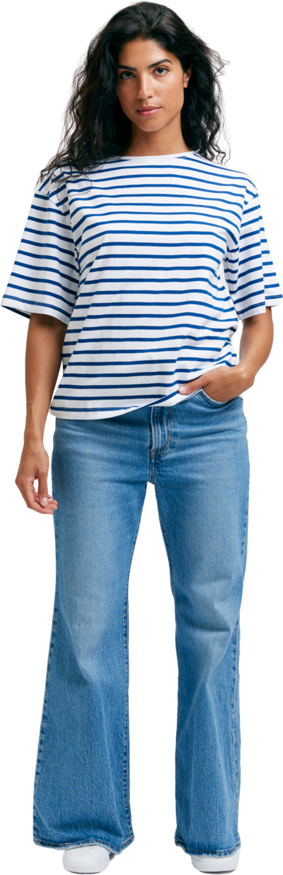 EMMAMALENA, Tuva T-shirt Stripe White Blue