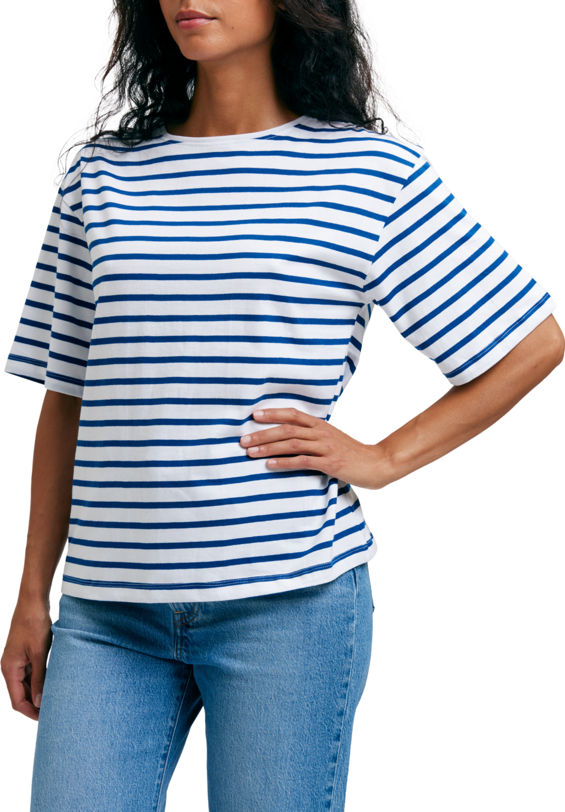 EMMAMALENA, Tuva T-shirt Stripe White Blue