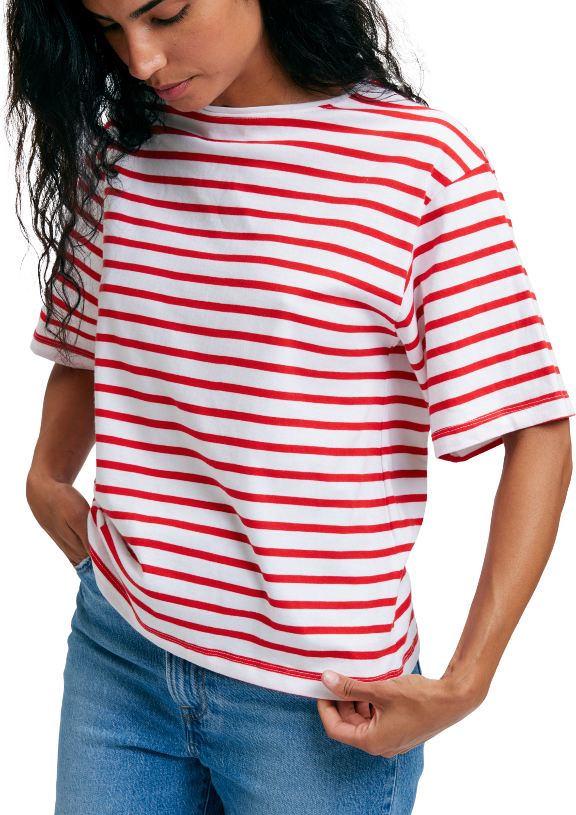 EMMAMALENA, Tuva T-shirt Stripe White Red