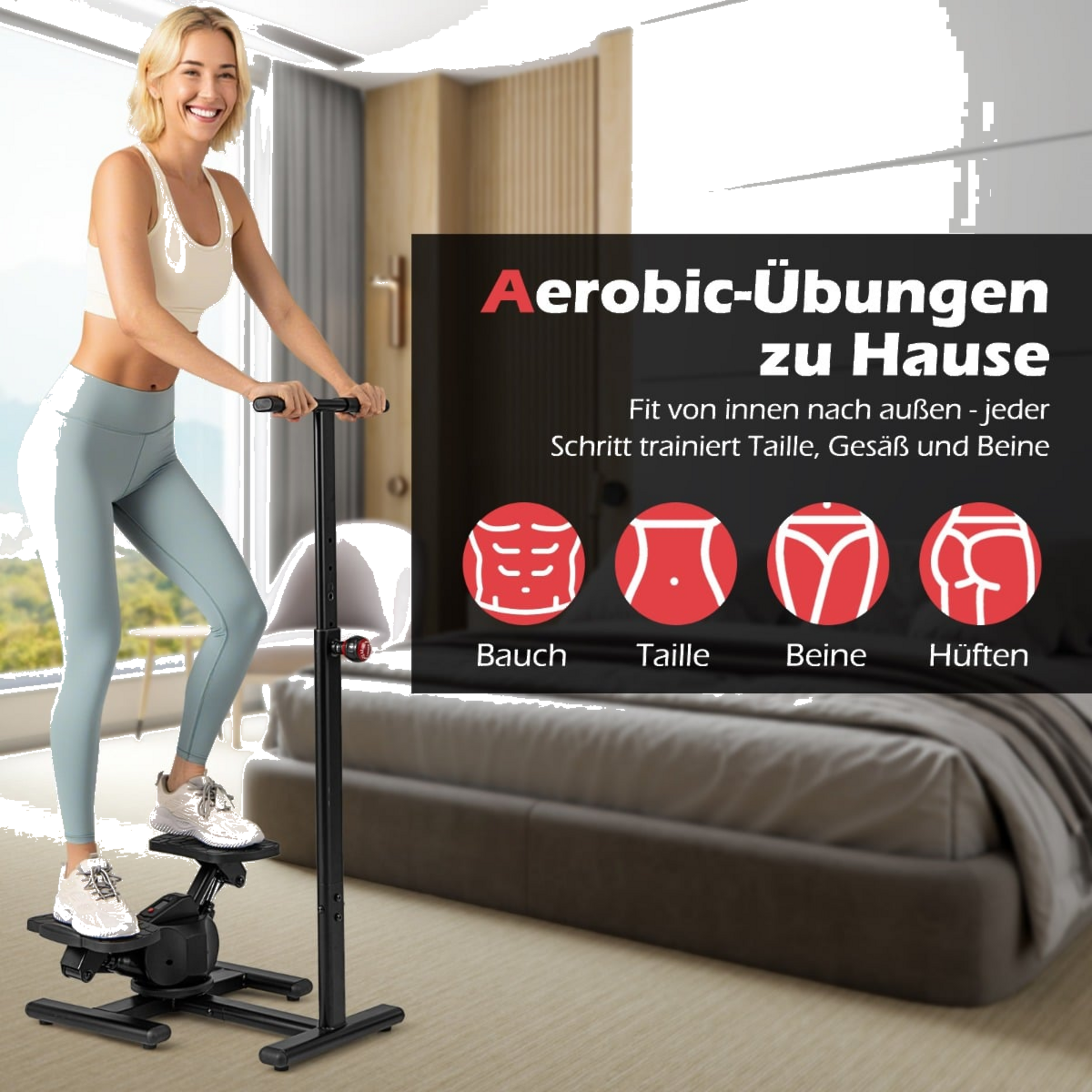 NORTHIX, Twist Stair Stepper With Adjustable Handle  Lcd Display