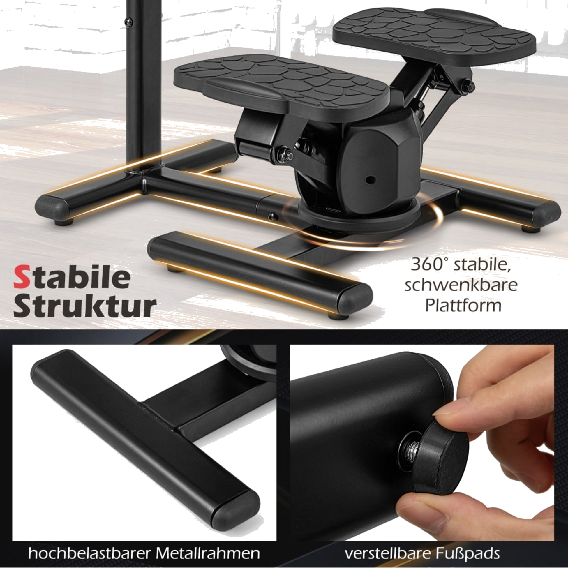 NORTHIX, Twist Stair Stepper With Adjustable Handle  Lcd Display