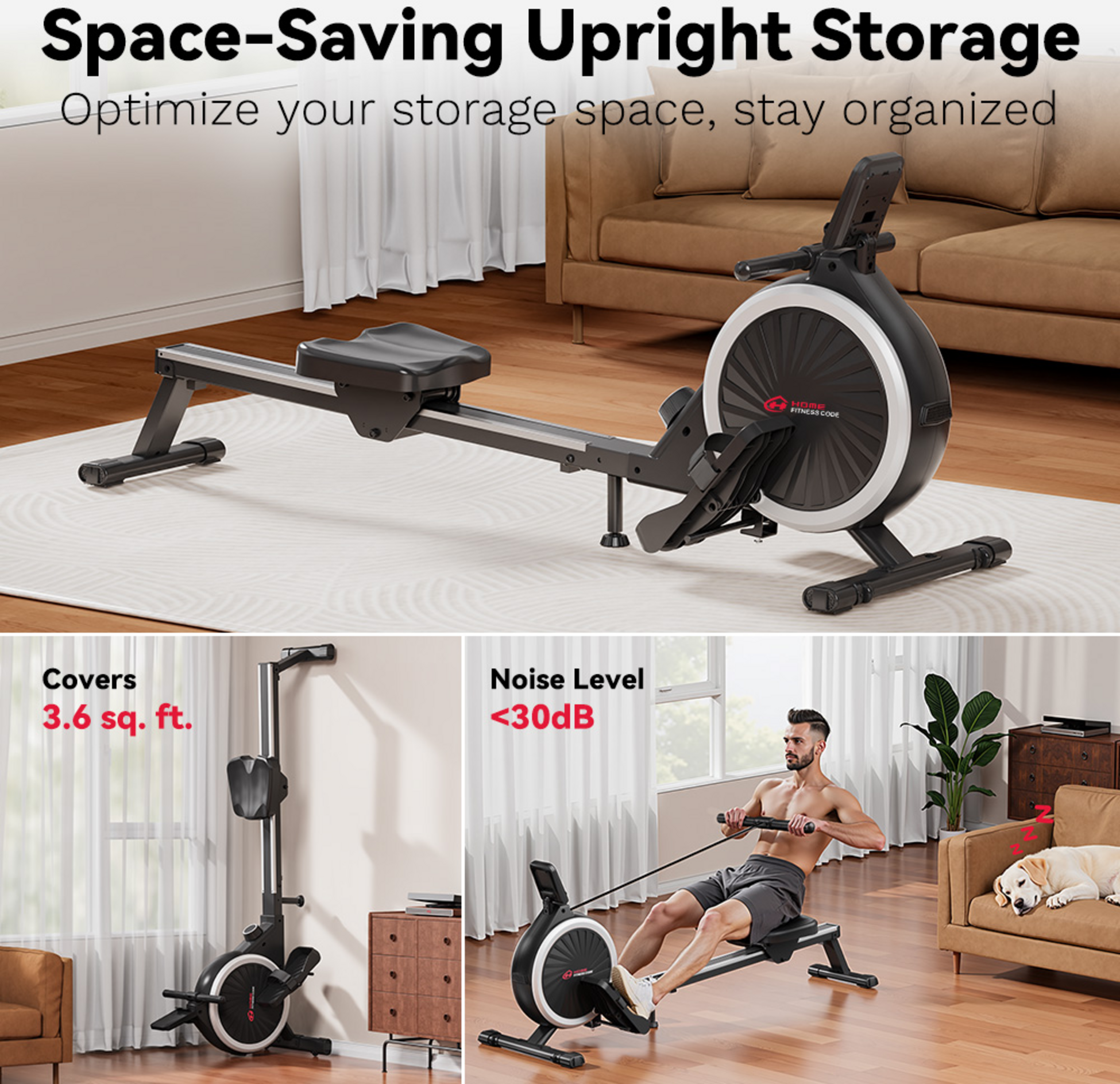 HOMEFITNESSCODE, Tyst Magnetroddmaskin 16 Nivåer – Perfekt För Hemmet