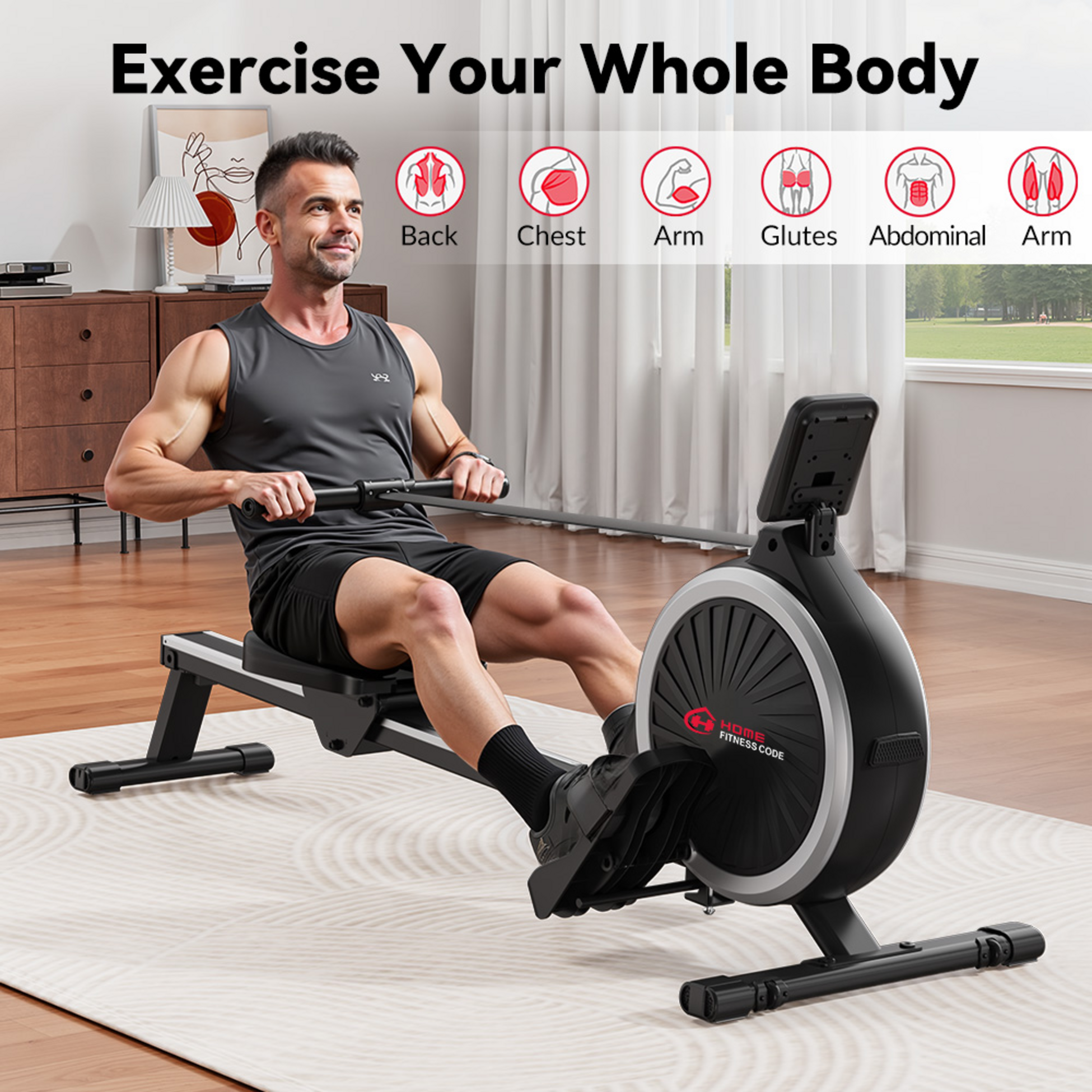 HOMEFITNESSCODE, Tyst Magnetroddmaskin 16 Nivåer – Perfekt För Hemmet
