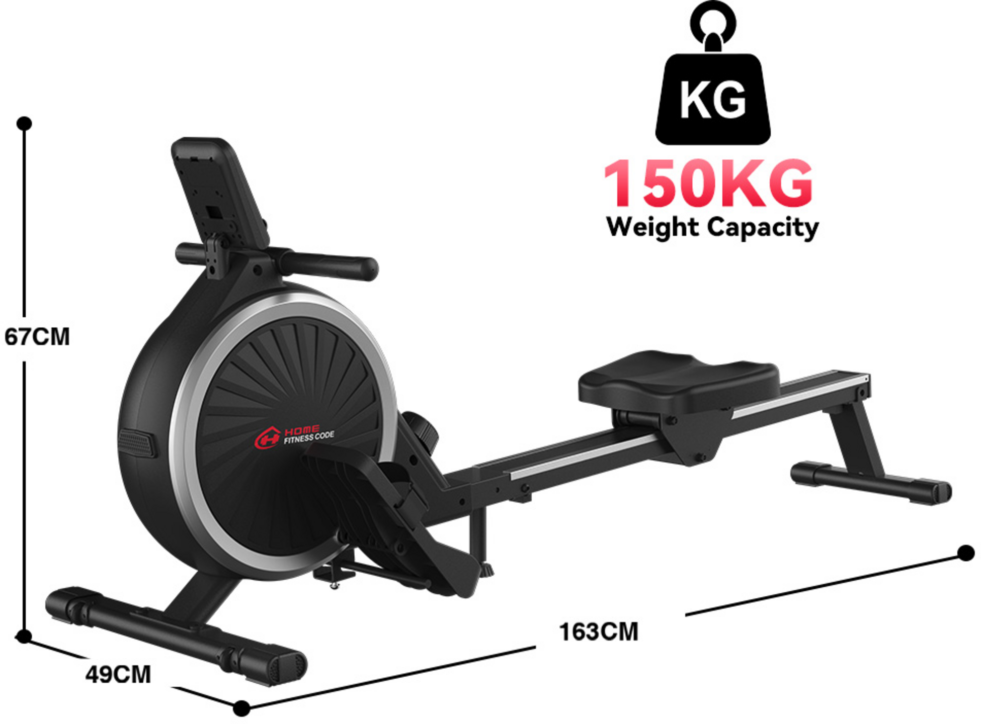 HOMEFITNESSCODE, Tyst Magnetroddmaskin 16 Nivåer – Perfekt För Hemmet