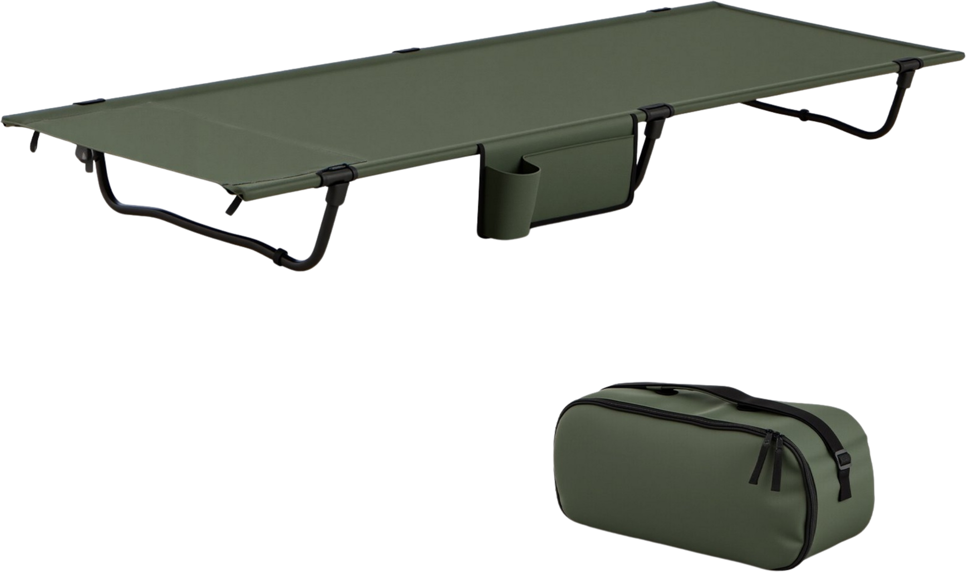 NORTHIX, Ultralight Folding Camping Cot With Side Pocket, 150kg Capacity