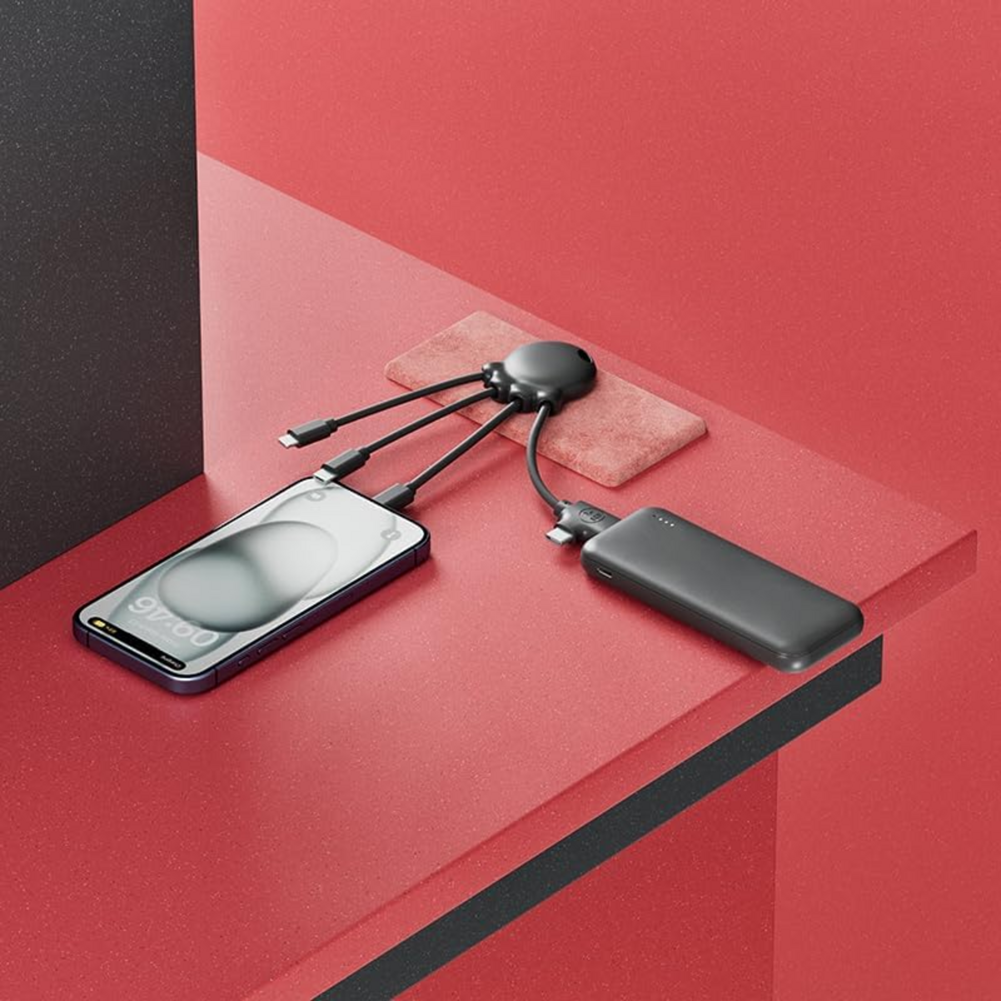 XOOPAR, Universal Multi Usb-laddkabel I Återvunnen Plast Från Havet - Octopus Obp Svart