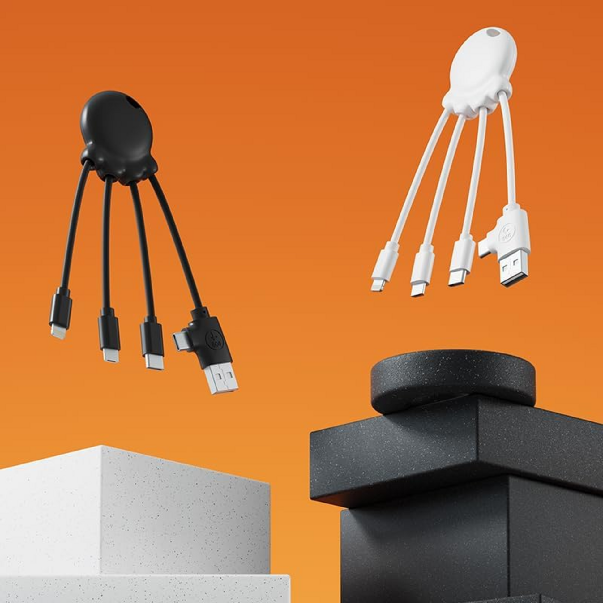 XOOPAR, Universal Multi Usb-laddkabel I Återvunnen Plast Från Havet - Octopus Obp Svart