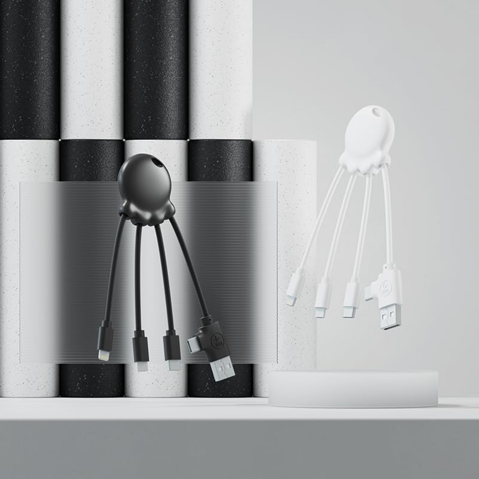 XOOPAR, Universal Multi Usb-laddkabel I &Aring;tervunnen Plast Fr&aring;n Havet - Octopus Obp Vit