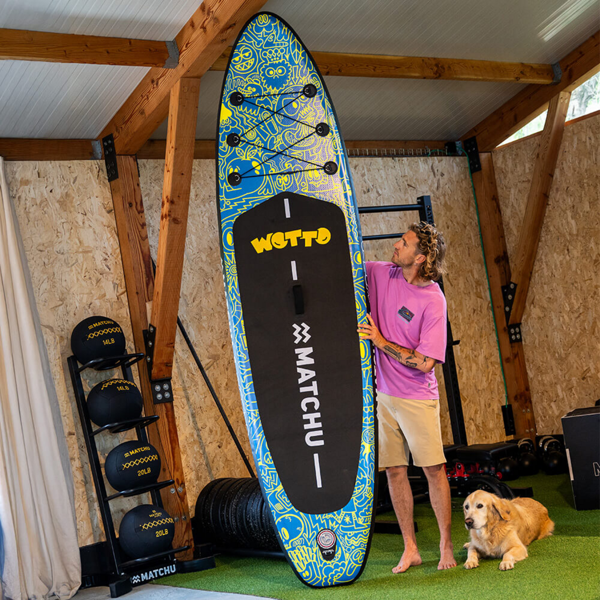 MATCHU SPORTS, Uppbl&aring;sbar Sup Br&auml;da Wotto 320x81x15cm - Upp Till 150kg - Stand Up Paddle Board