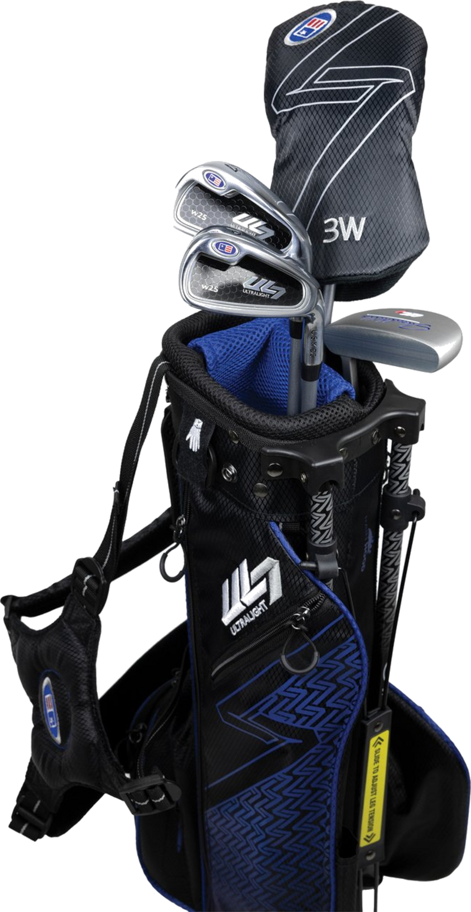 US KIDS, Us Kids Lh Ul7 45 4 Club Stand Set, All Graphite, Black/blue Bag