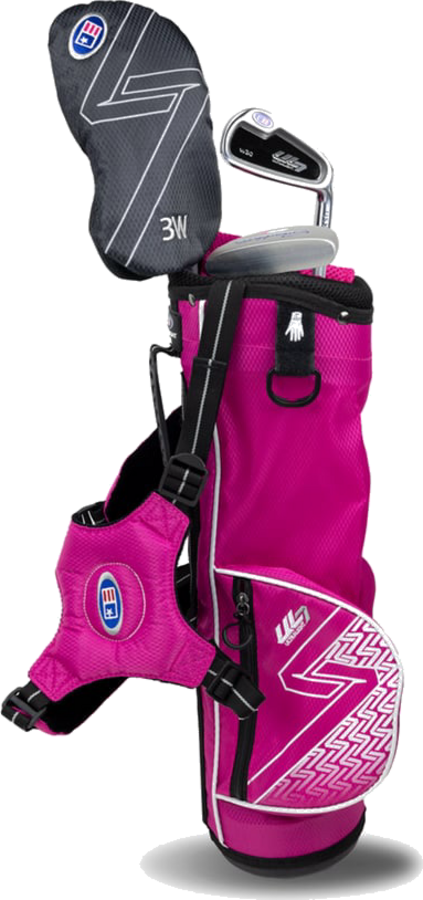 US KIDS, Us Kids Ul7 39 3 Club Carry Set, All Graphite, Pink/pink Bag