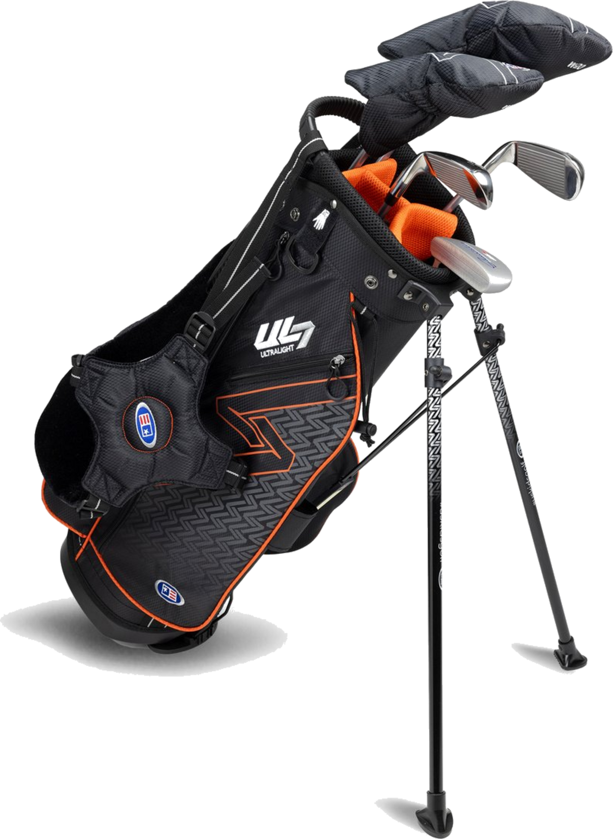 US KIDS, Us Kids Ul7 51 5 Club Stand Set, All Graphite, Black/orange Bag