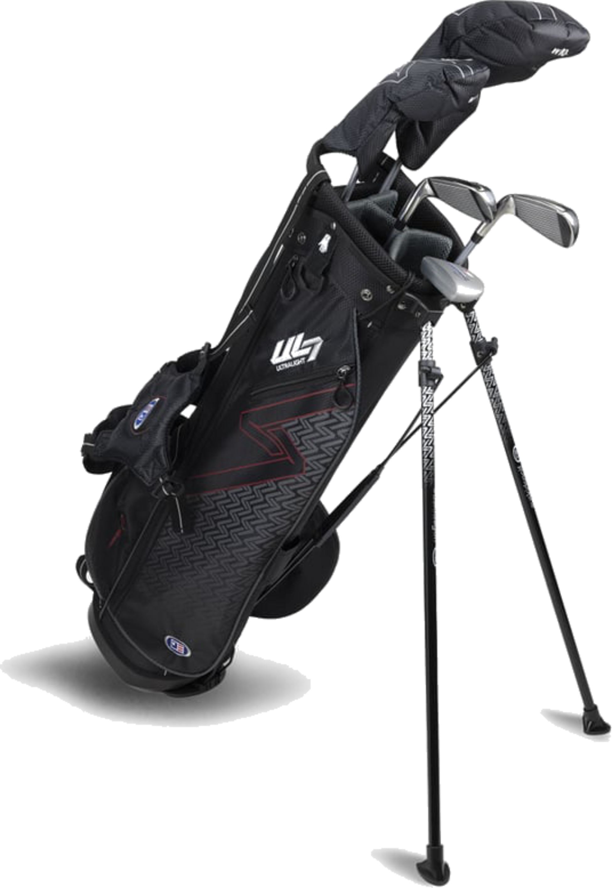 US KIDS, Us Kids Ul7 60 5 Club Stand Set, All Graphite, Black/maroon Bag