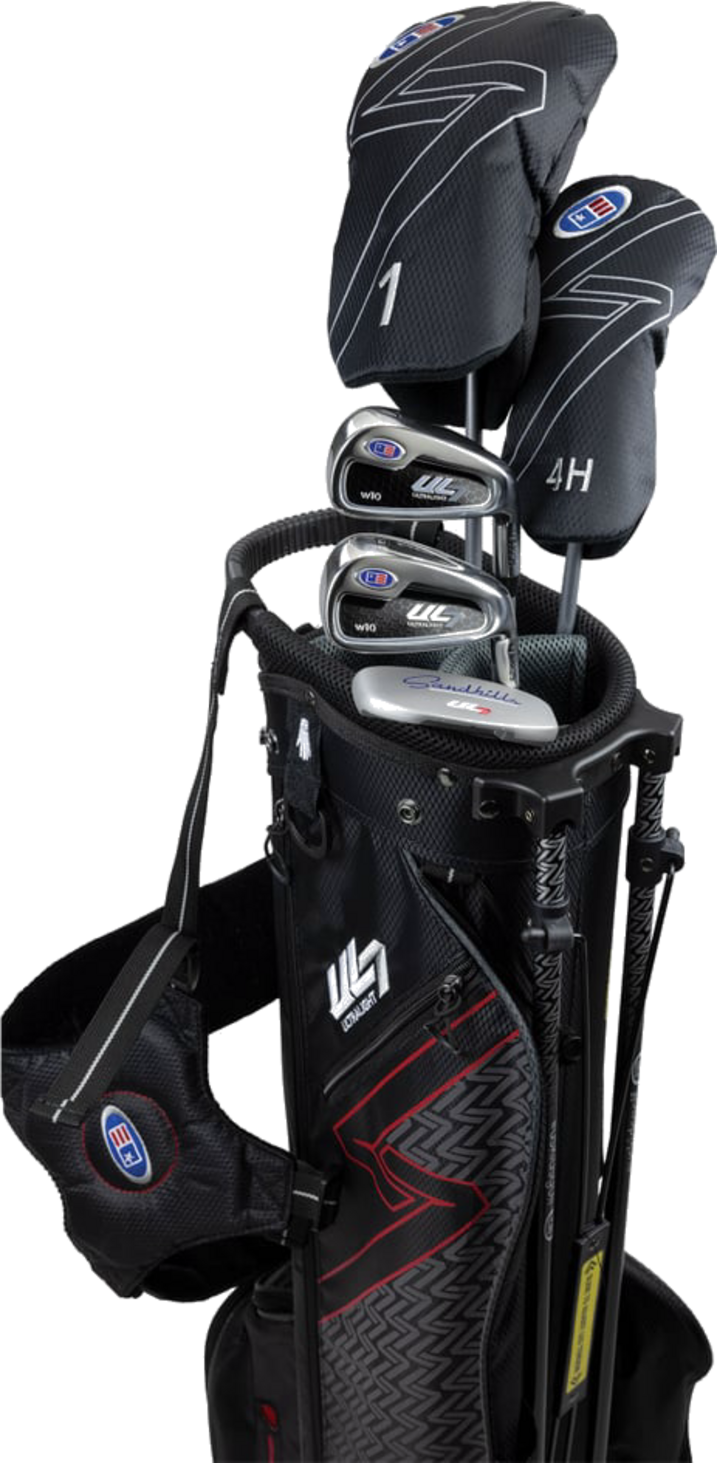 US KIDS, Us Kids Ul7 60 5 Club Stand Set, All Graphite, Black/maroon Bag
