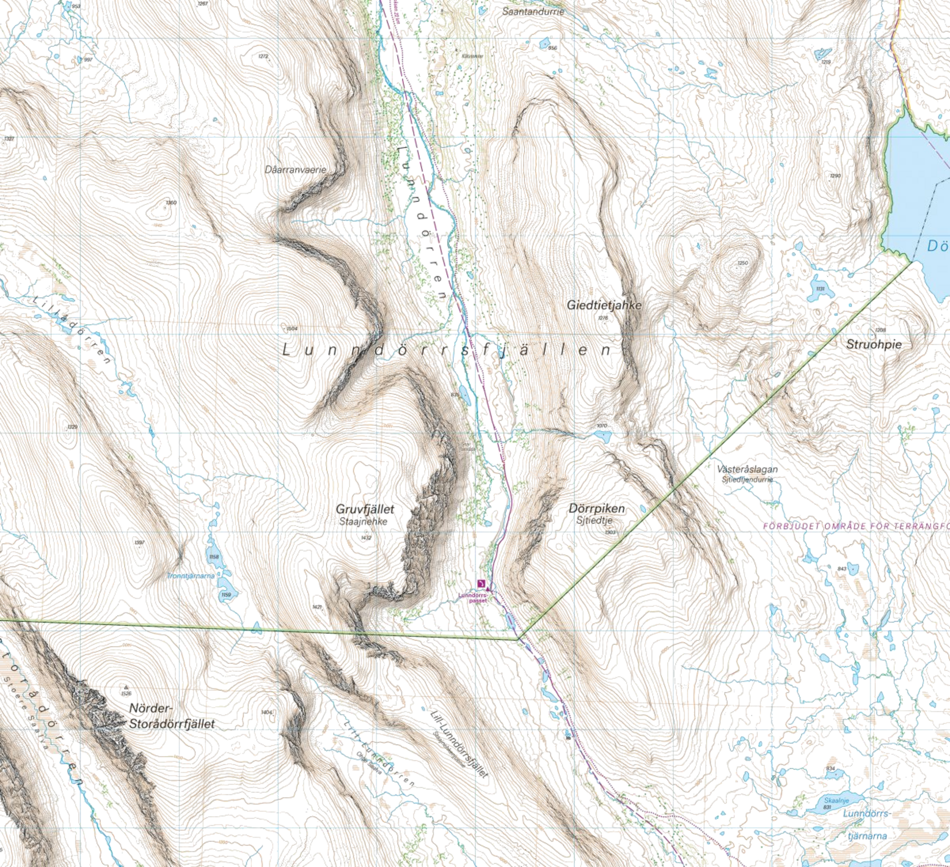 CALAZO, Vålådalen  Lunndörrsfjällen 1:25 000