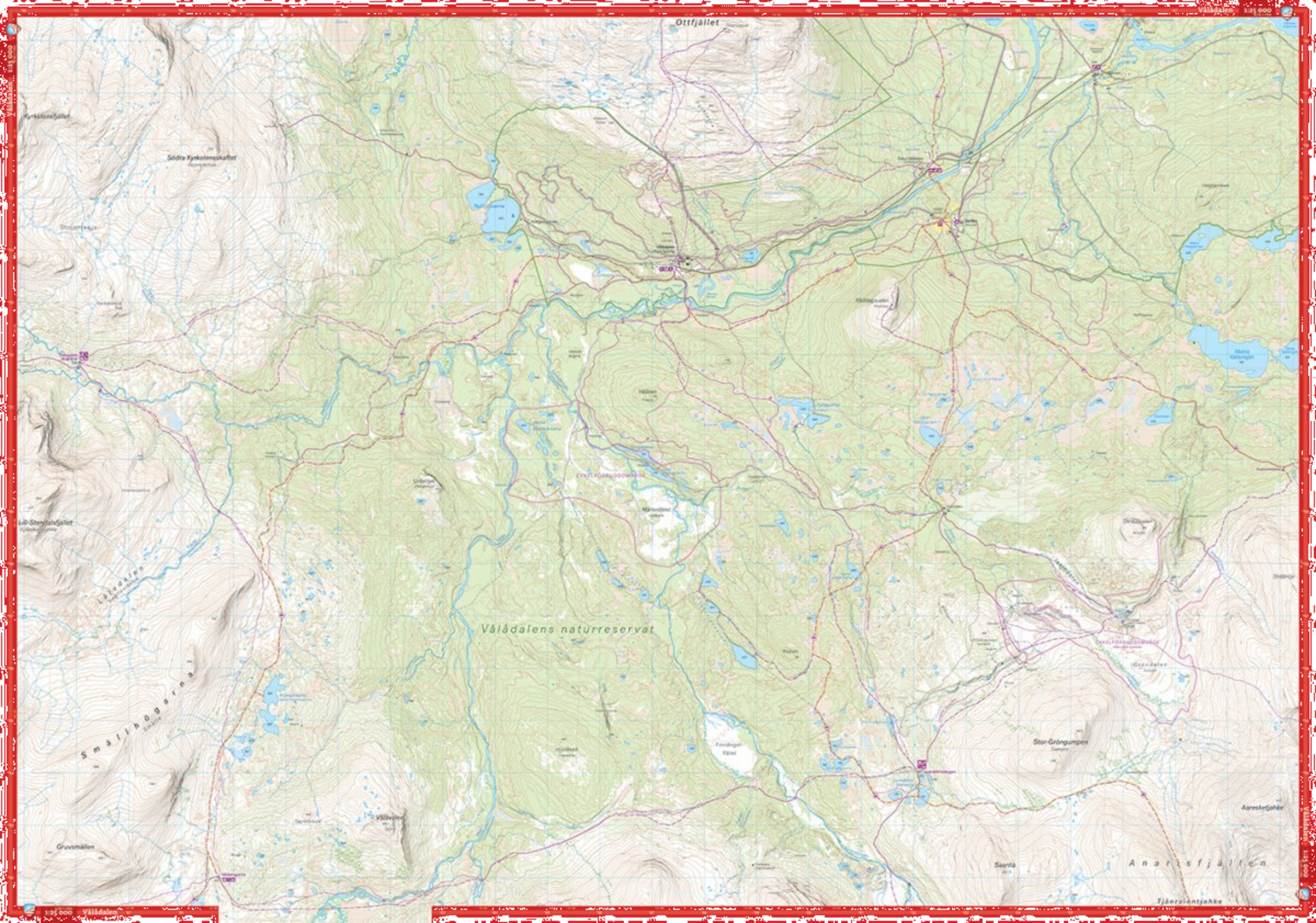 CALAZO, Vålådalen  Lunndörrsfjällen 1:25 000