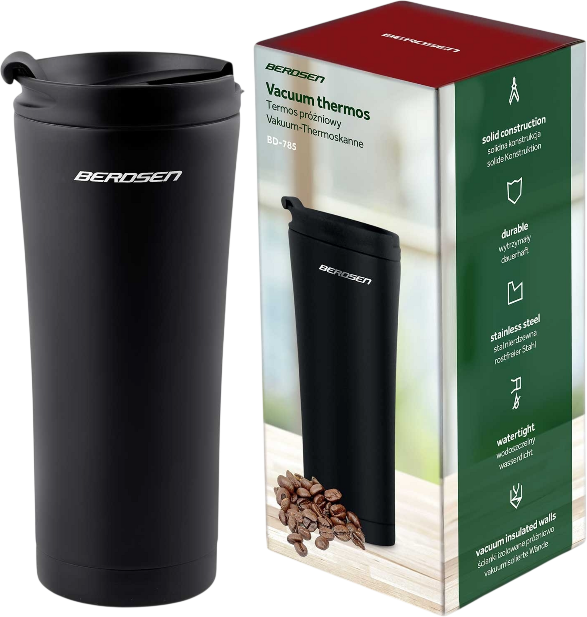 B2X, Vacuum Thermos 470 Ml Bd-785 Black