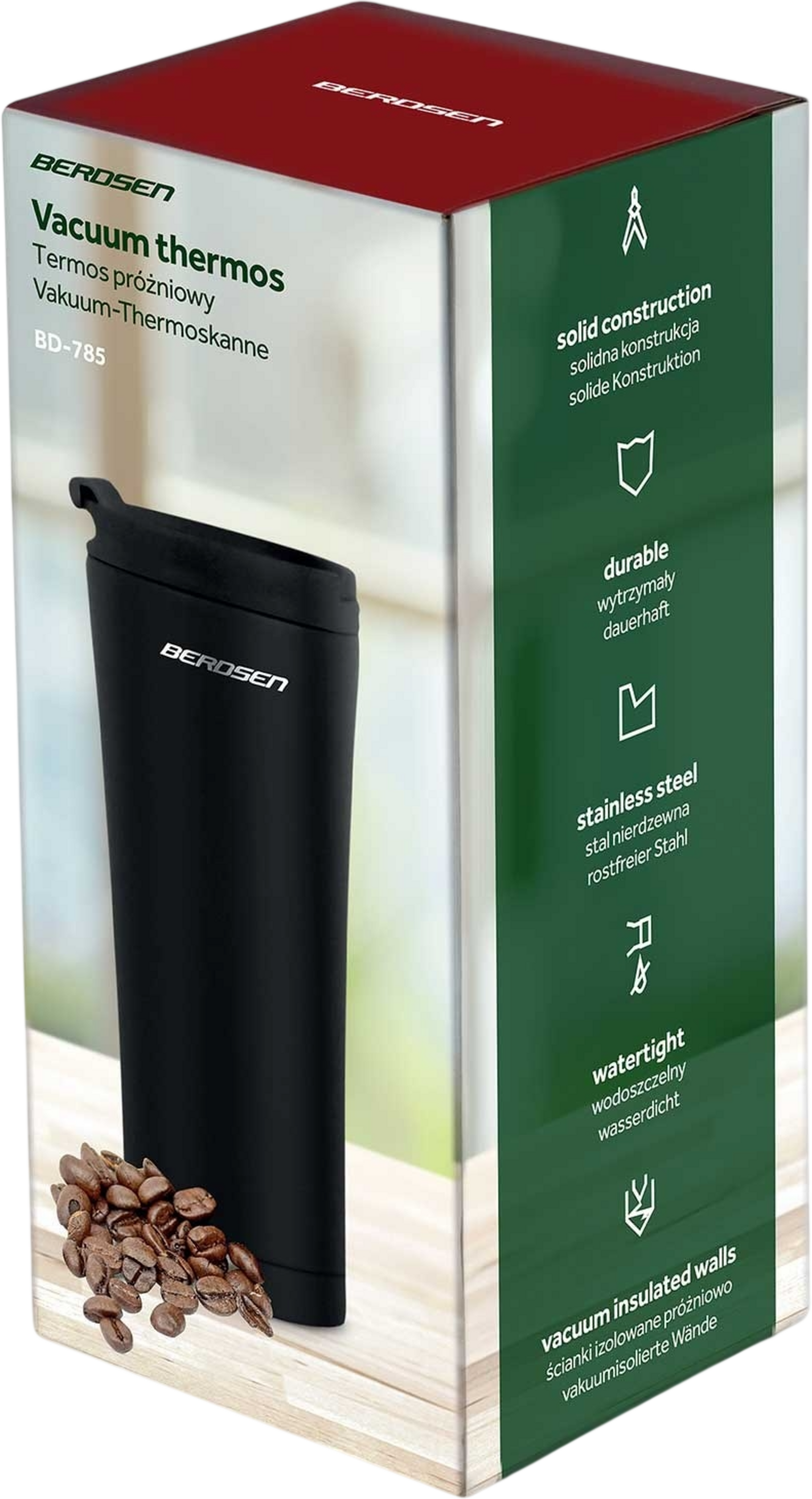 B2X, Vacuum Thermos 470 Ml Bd-785 Black