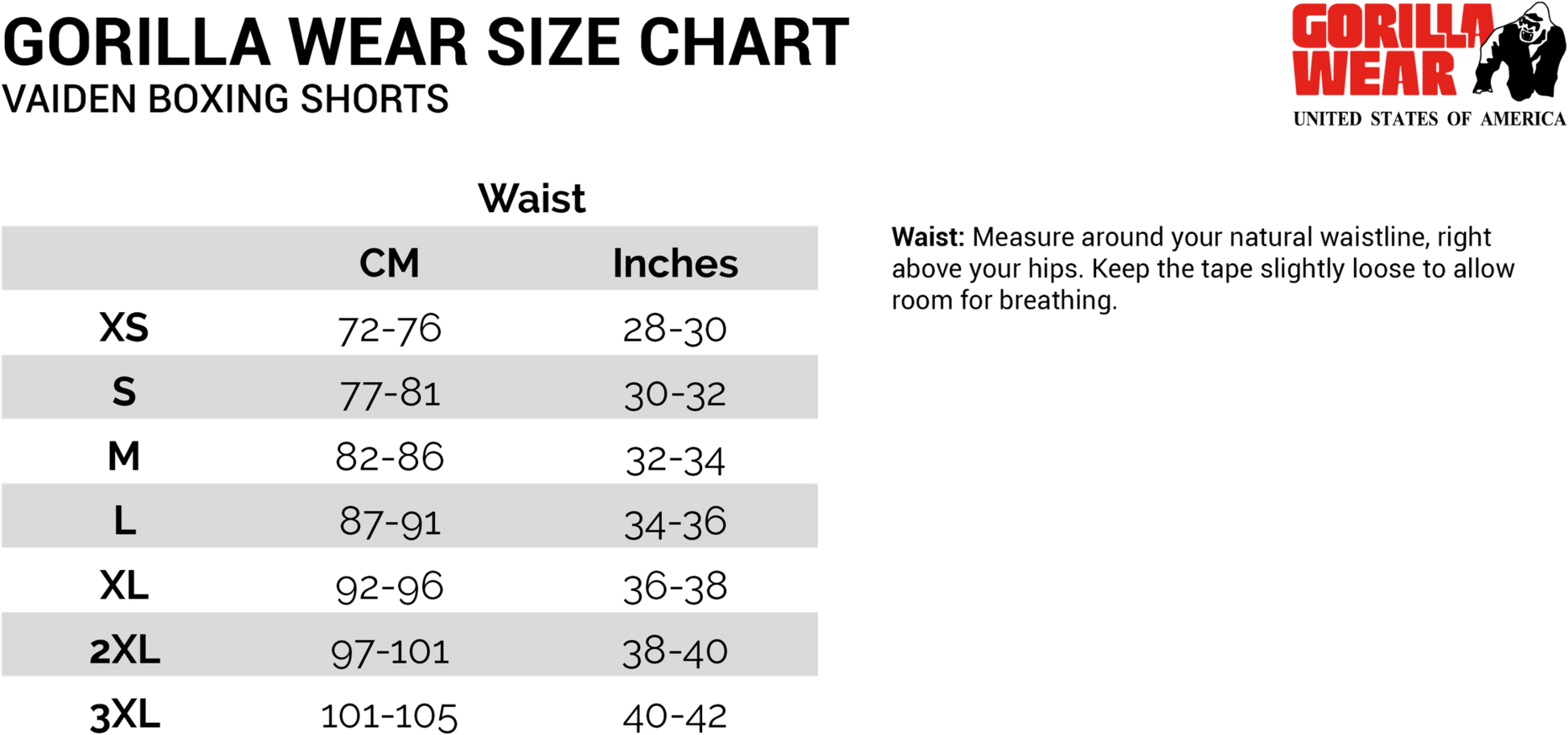 GORILLA WEAR, Vaiden Boxing Shorts