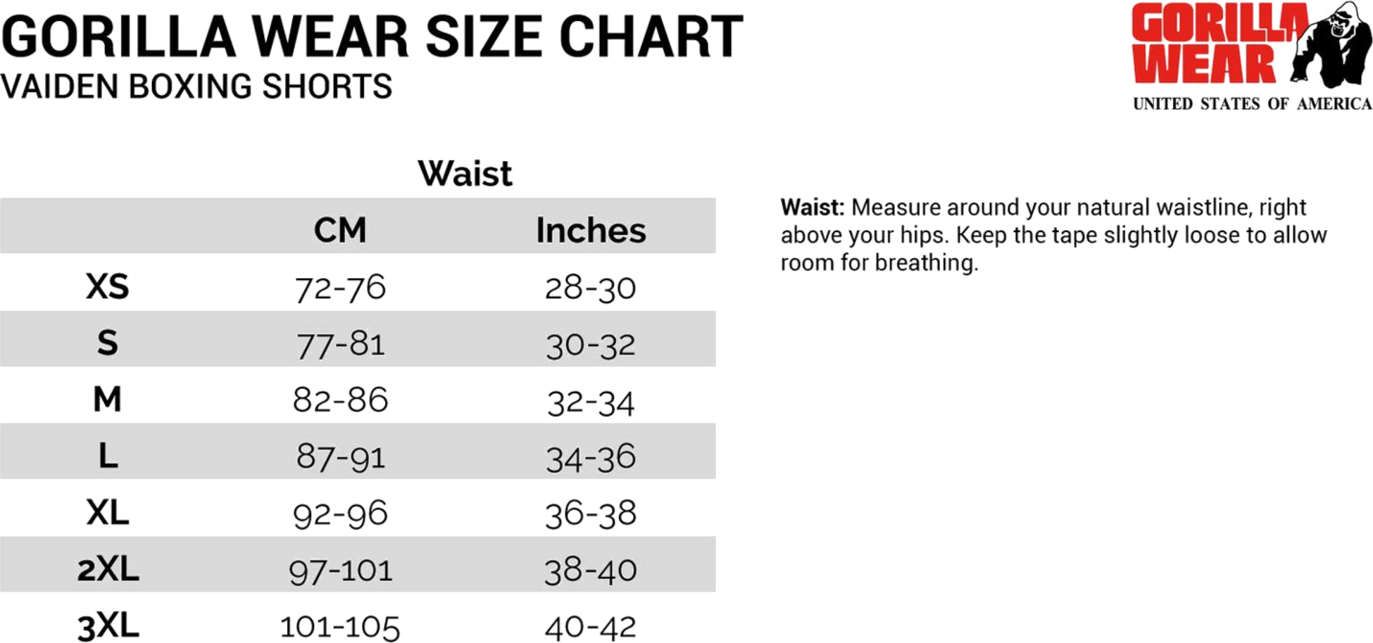 GORILLA WEAR, Vaiden Boxing Shorts