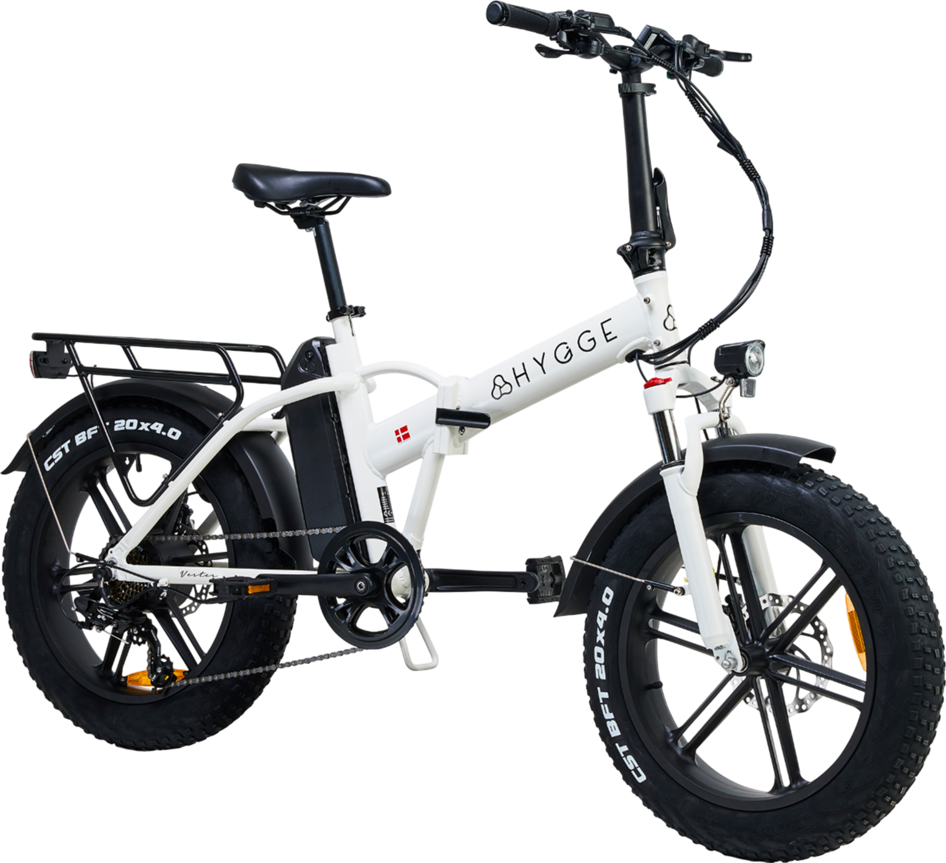 HYGGE BIKES, Vester 2025 - Folding Fat Tyre E-Bike 48V 14Ah - Heron White