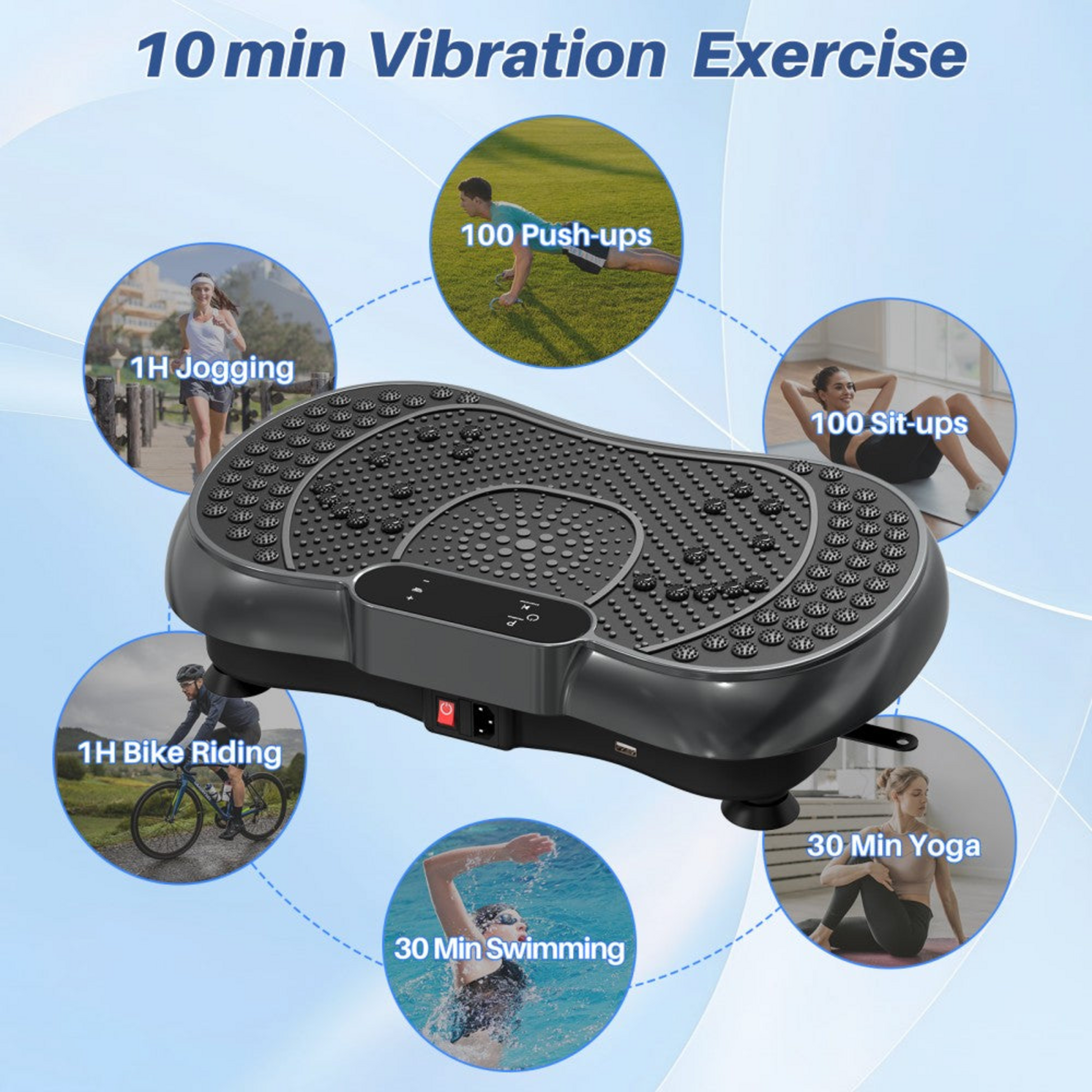HOMEFITNESSCODE, Vibrationsplattform För Fitness – 99 Hastigheter, 15 Program , Fjärrkontroll