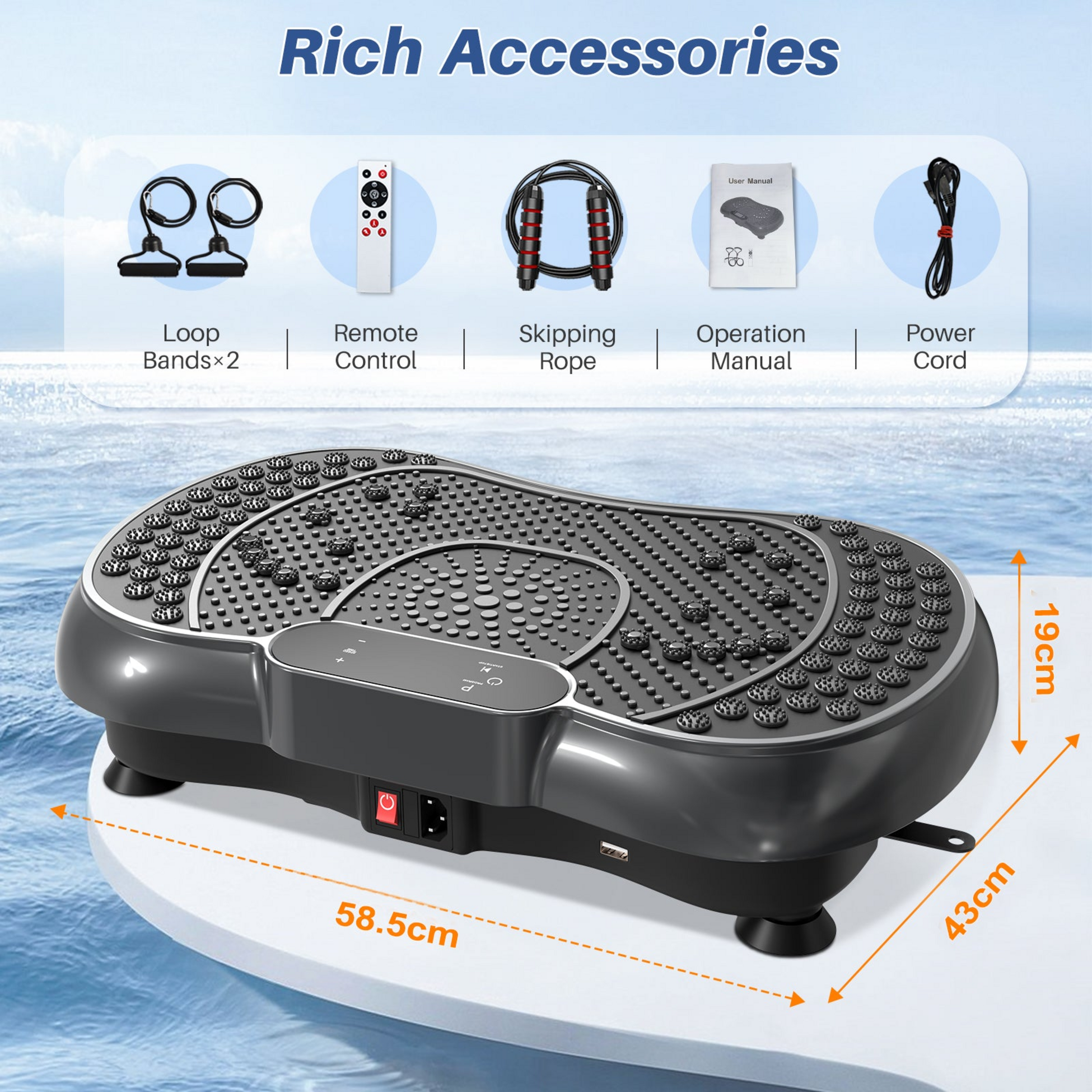 HOMEFITNESSCODE, Vibrationsplattform För Fitness – 99 Hastigheter, 15 Program , Fjärrkontroll