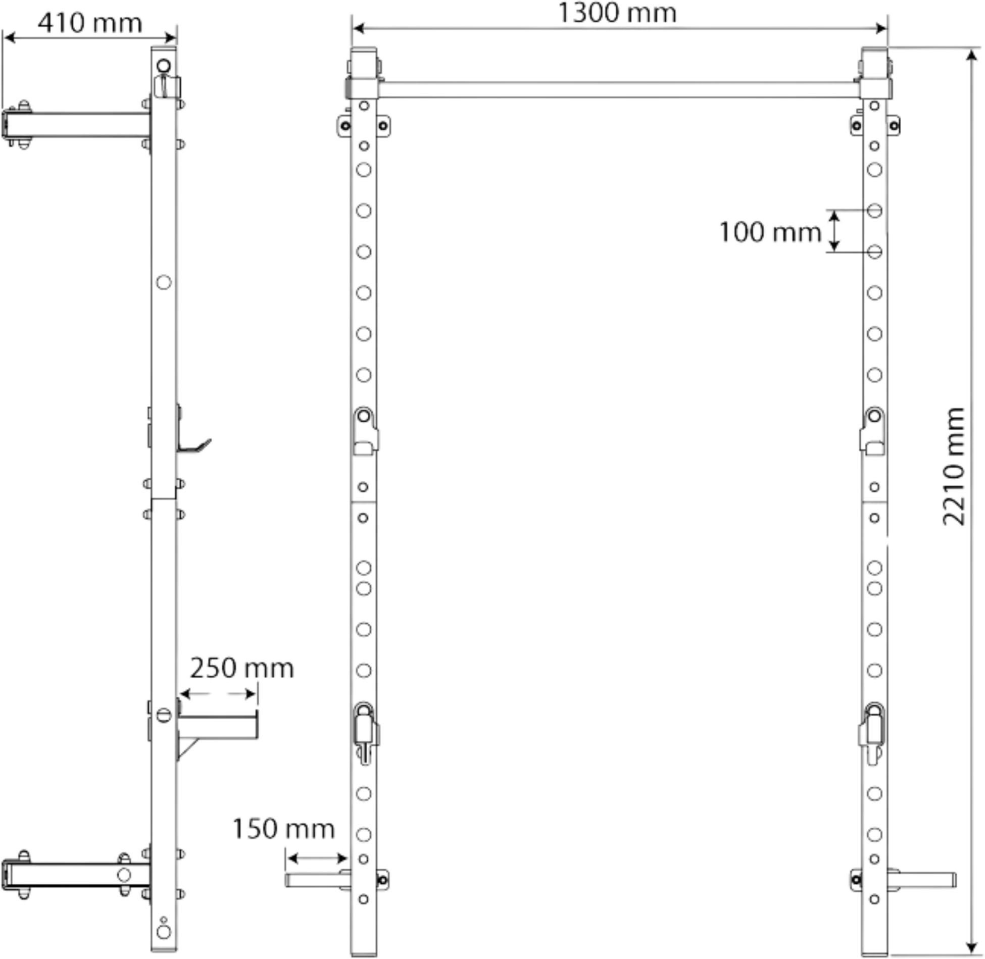 K-SPORT, Vikbart Halvst&auml;ll F&ouml;r V&auml;ggmontering