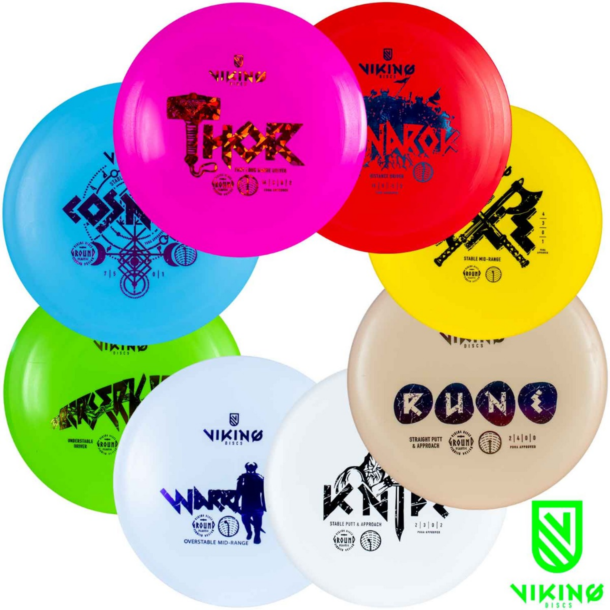 VIKING DISCS, Viking Discs Ground Set, 8 Disc Set