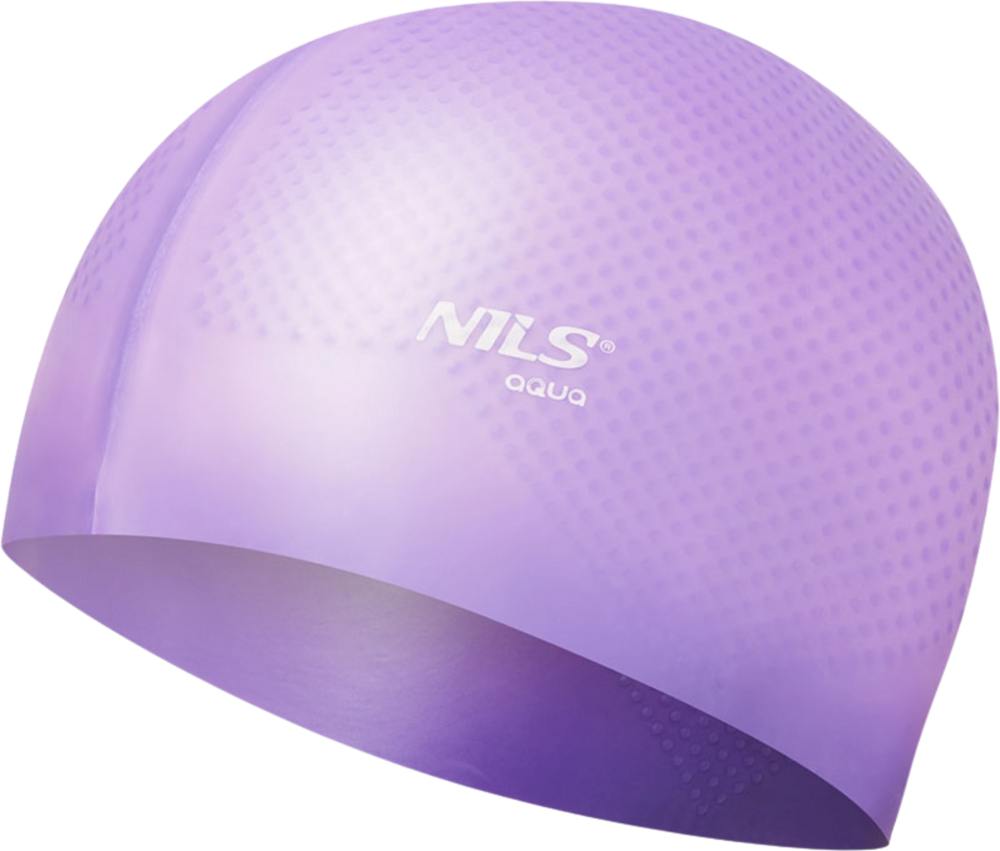 NORTHIX, Violet Silicone Swimming Cap, Solid Color, Dots Design