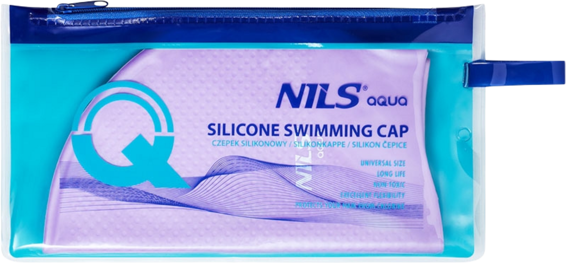 NORTHIX, Violet Silicone Swimming Cap, Solid Color, Dots Design