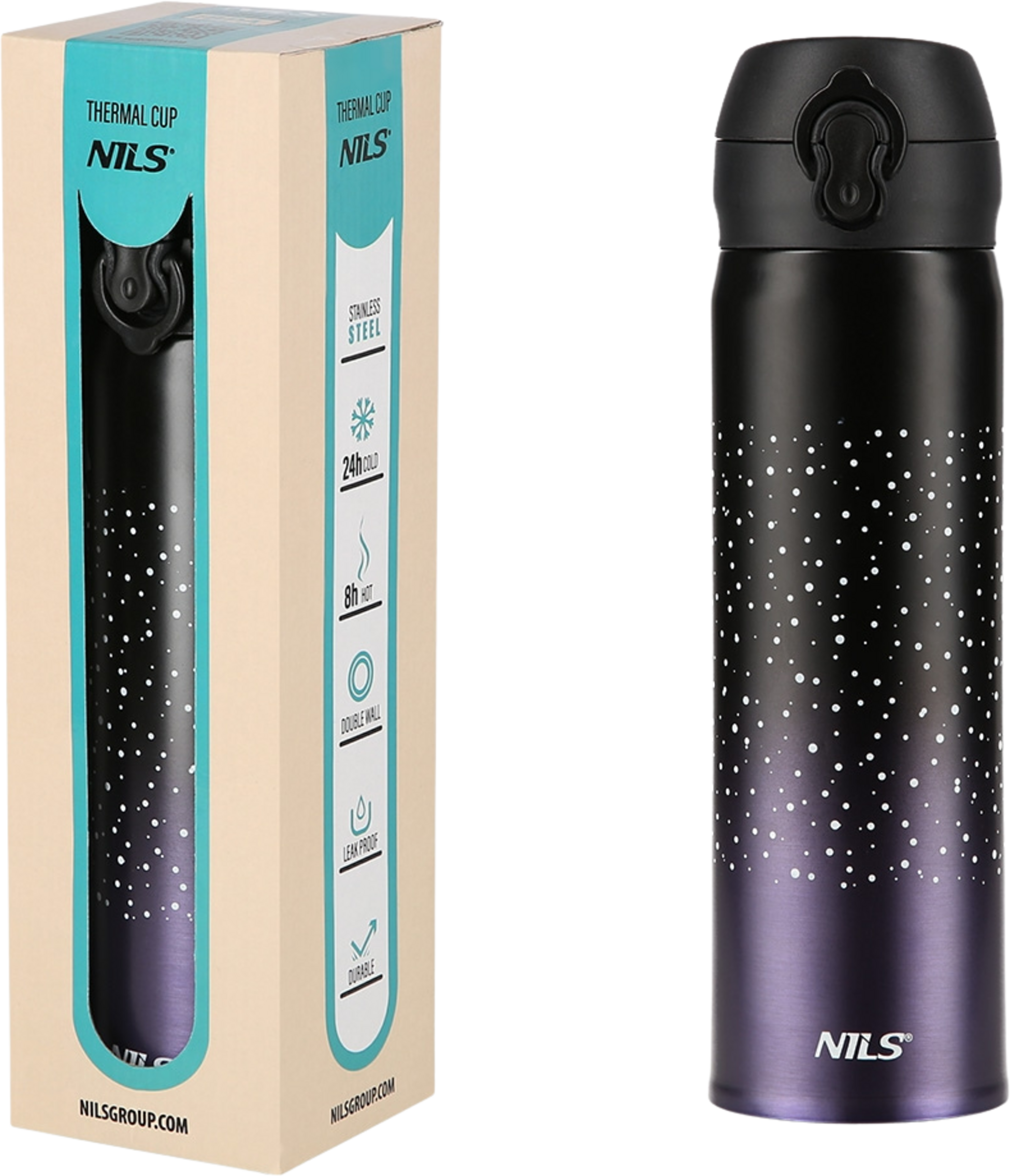 NORTHIX, Violet Thermal Cup, Insulated, Leak-proof, 11 Oz