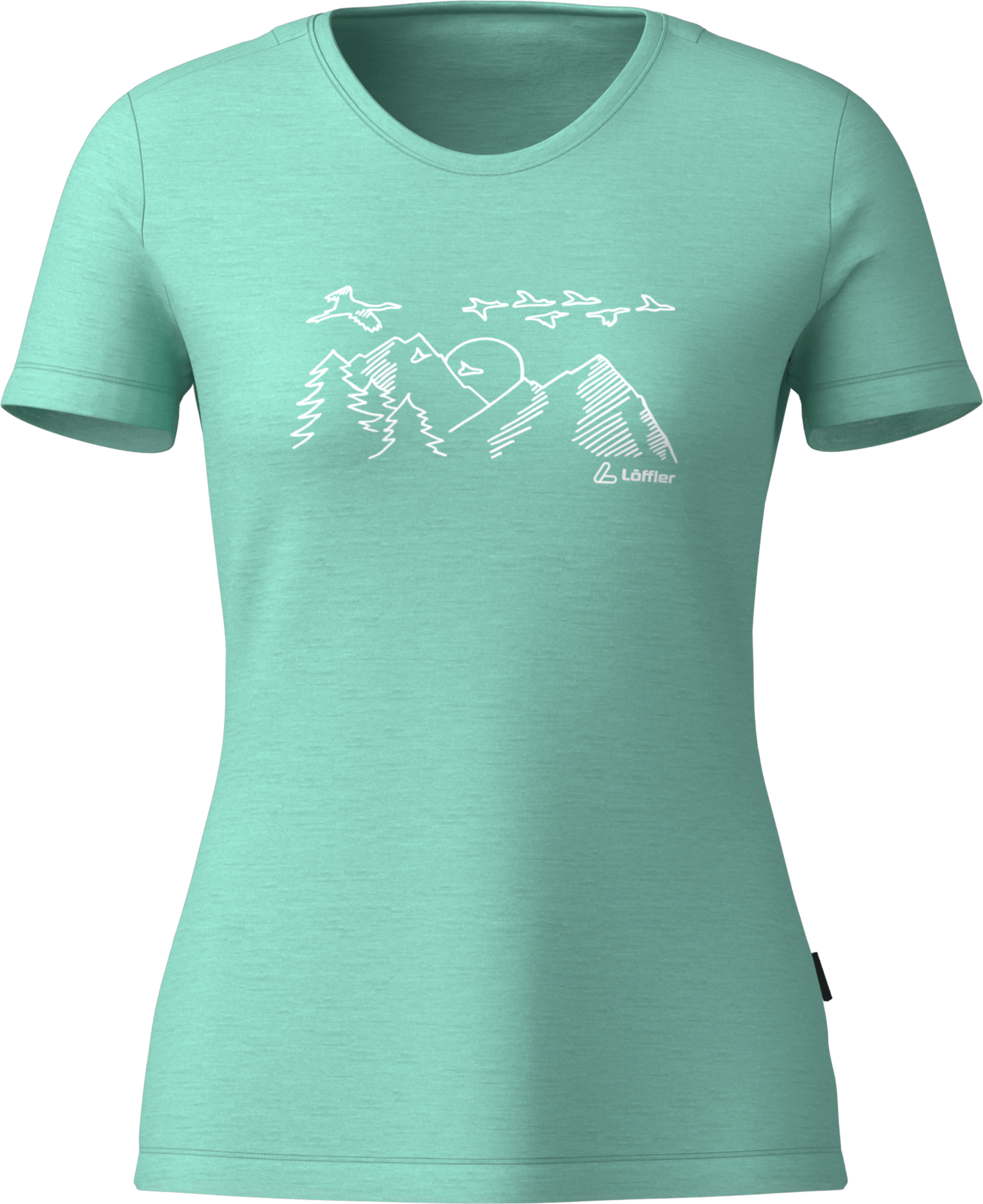 L&Ouml;FFLER, W Printshirt Sunset Merino-tencel(tm)