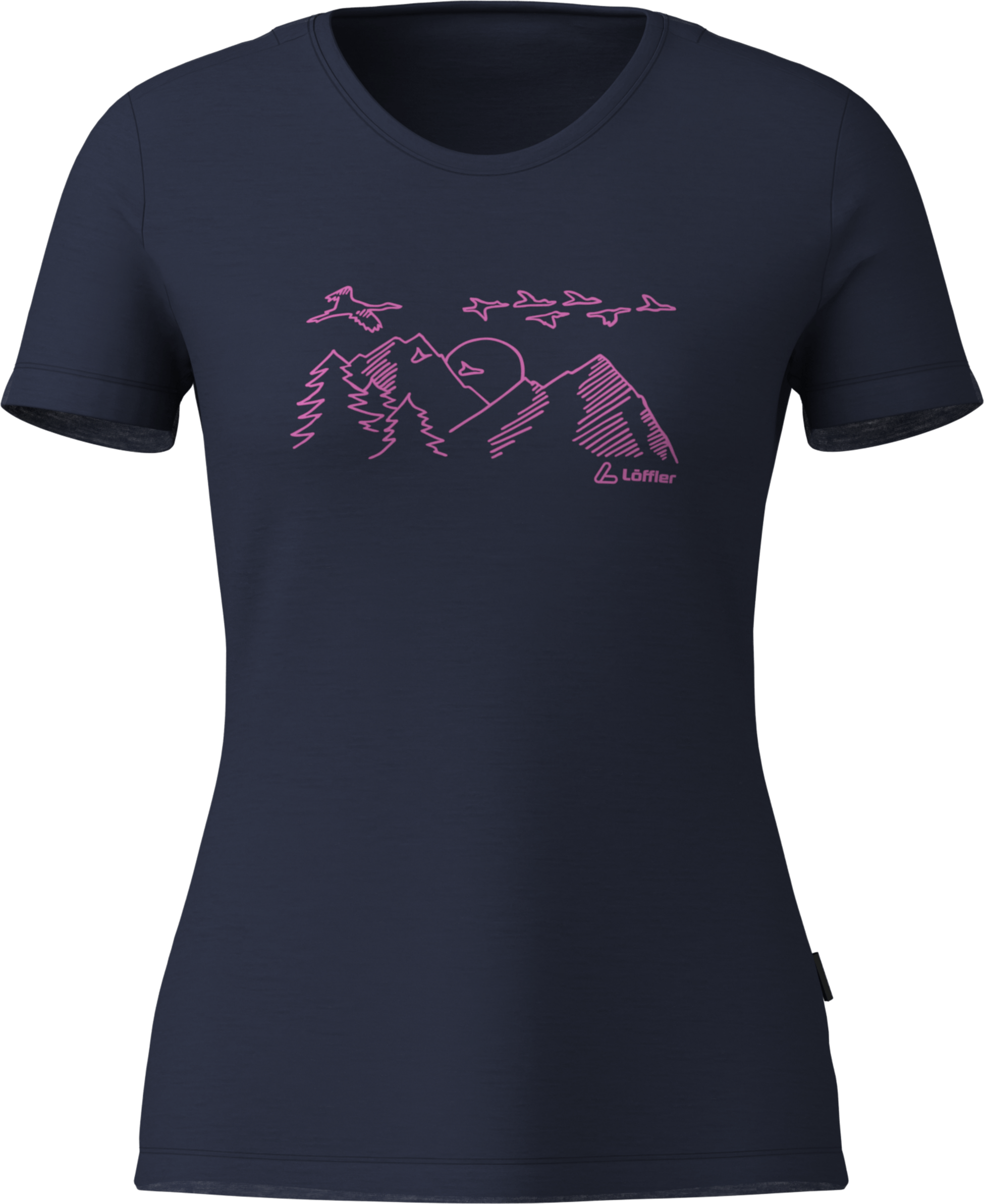 L&Ouml;FFLER, W Printshirt Sunset Merino-tencel(tm)