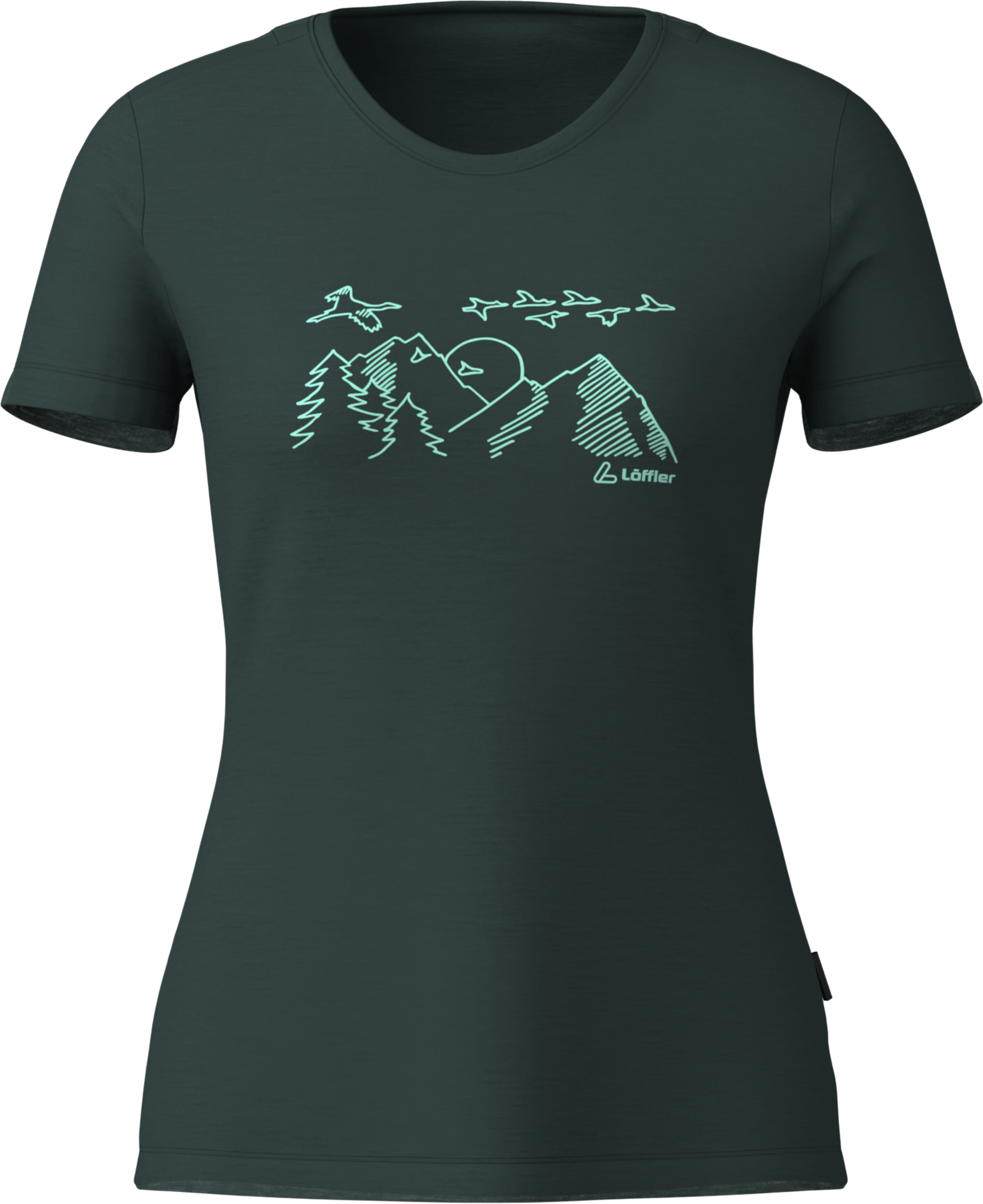L&Ouml;FFLER, W Printshirt Sunset Merino-tencel(tm)