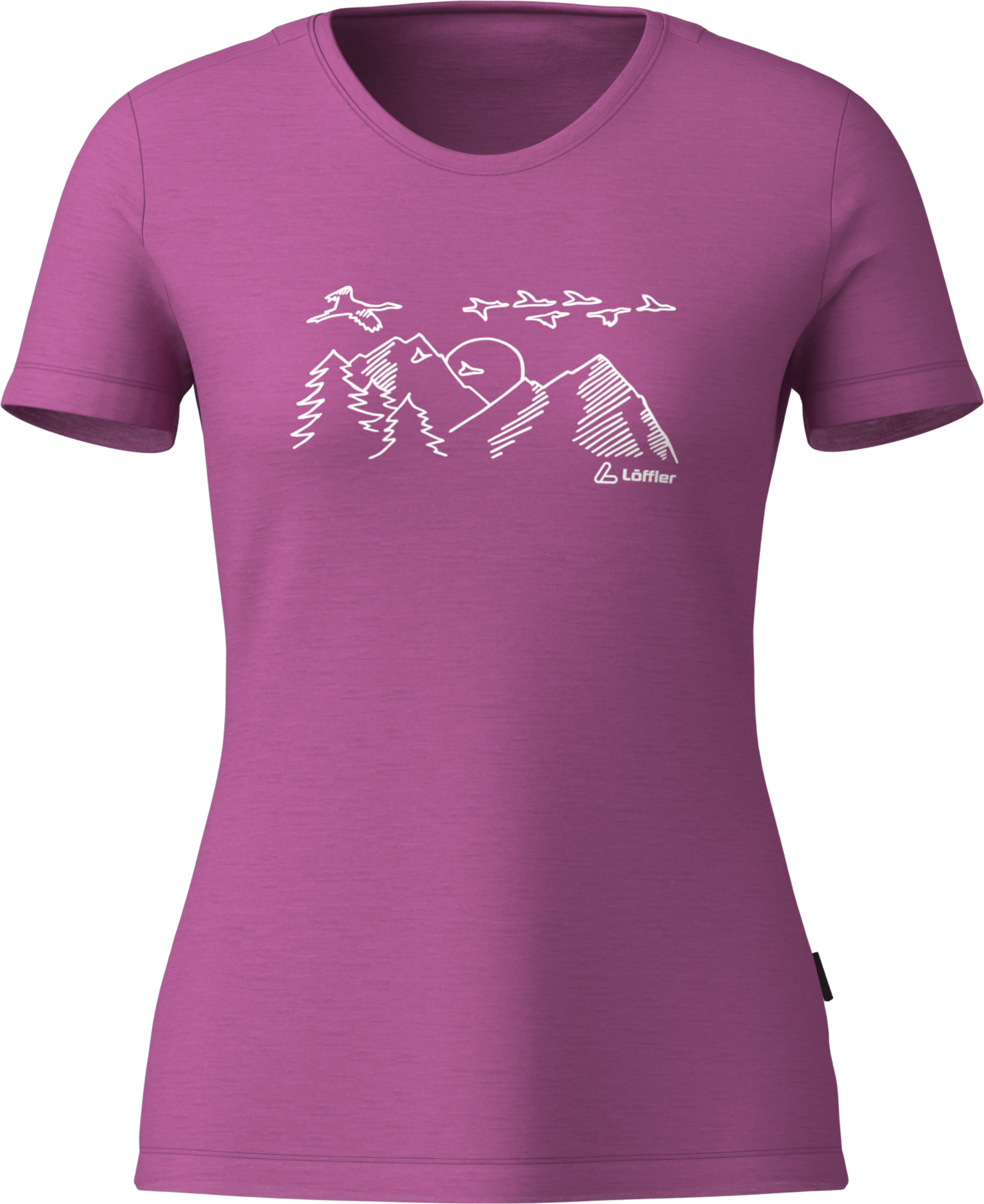 L&Ouml;FFLER, W Printshirt Sunset Merino-tencel(tm)
