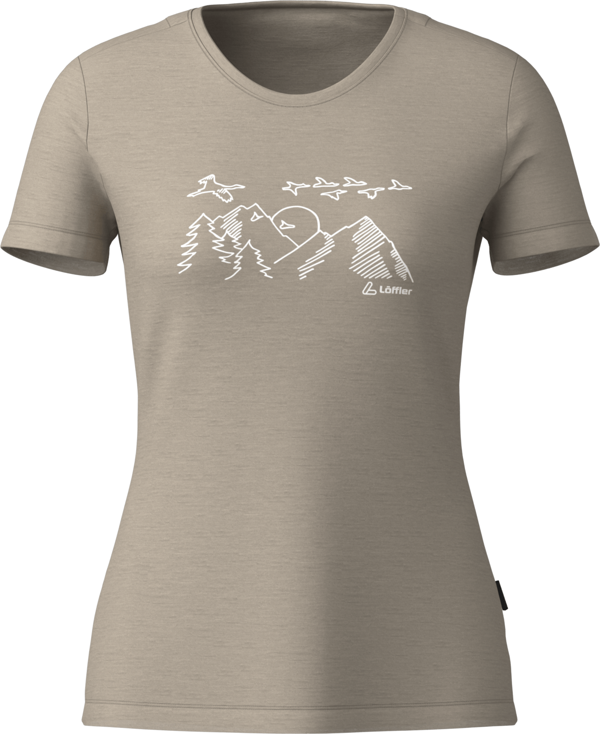 L&Ouml;FFLER, W Printshirt Sunset Merino-tencel(tm)