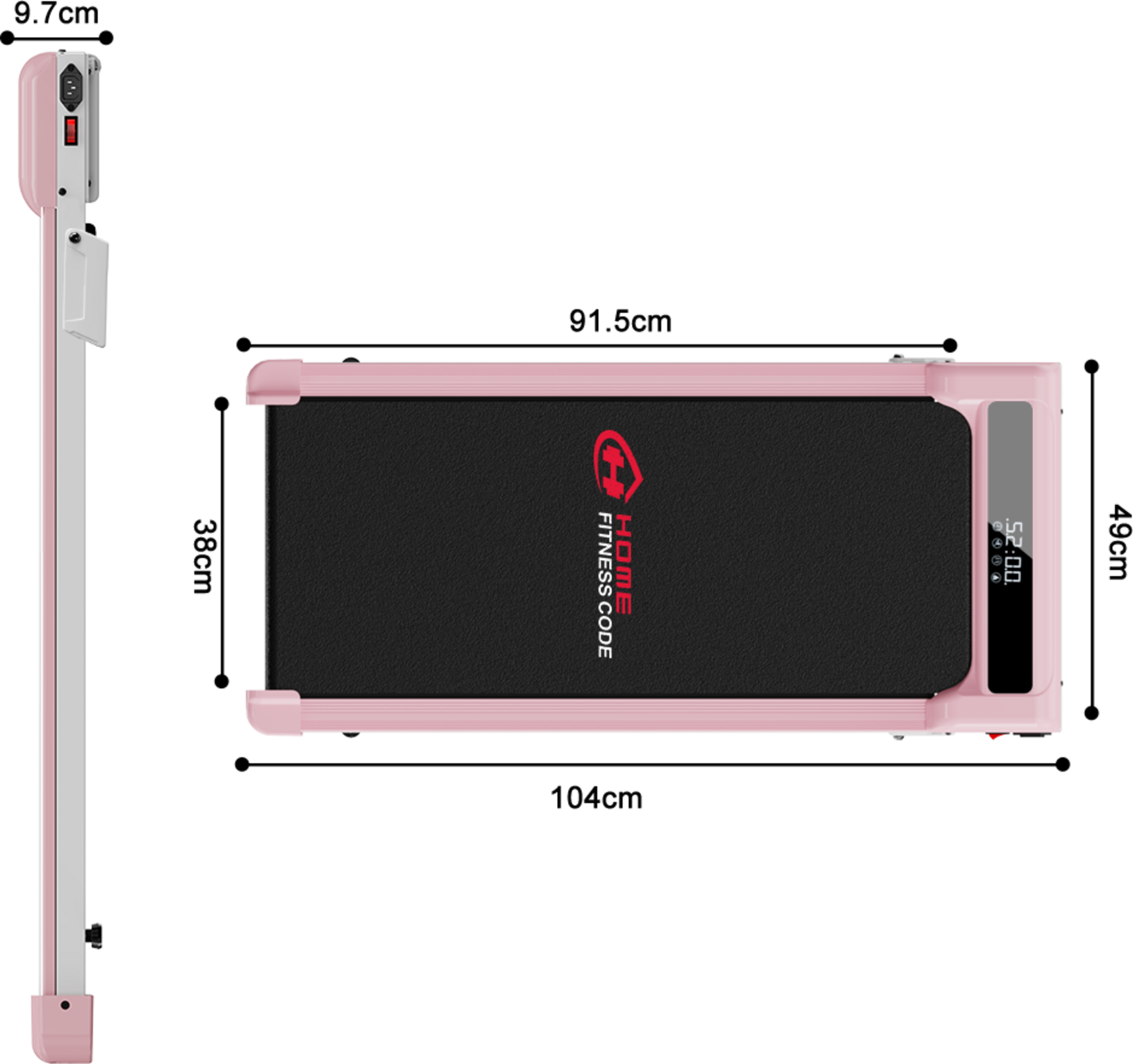 HOMEFITNESSCODE, Walking Treadmill Z3 2.5hp Brushless Motor 1-6 Kmh 5% Incline