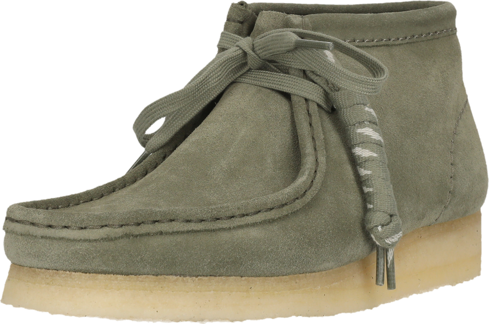 CLARKS ORIGINALS, Wallabee Boot. Khaki/green Sde