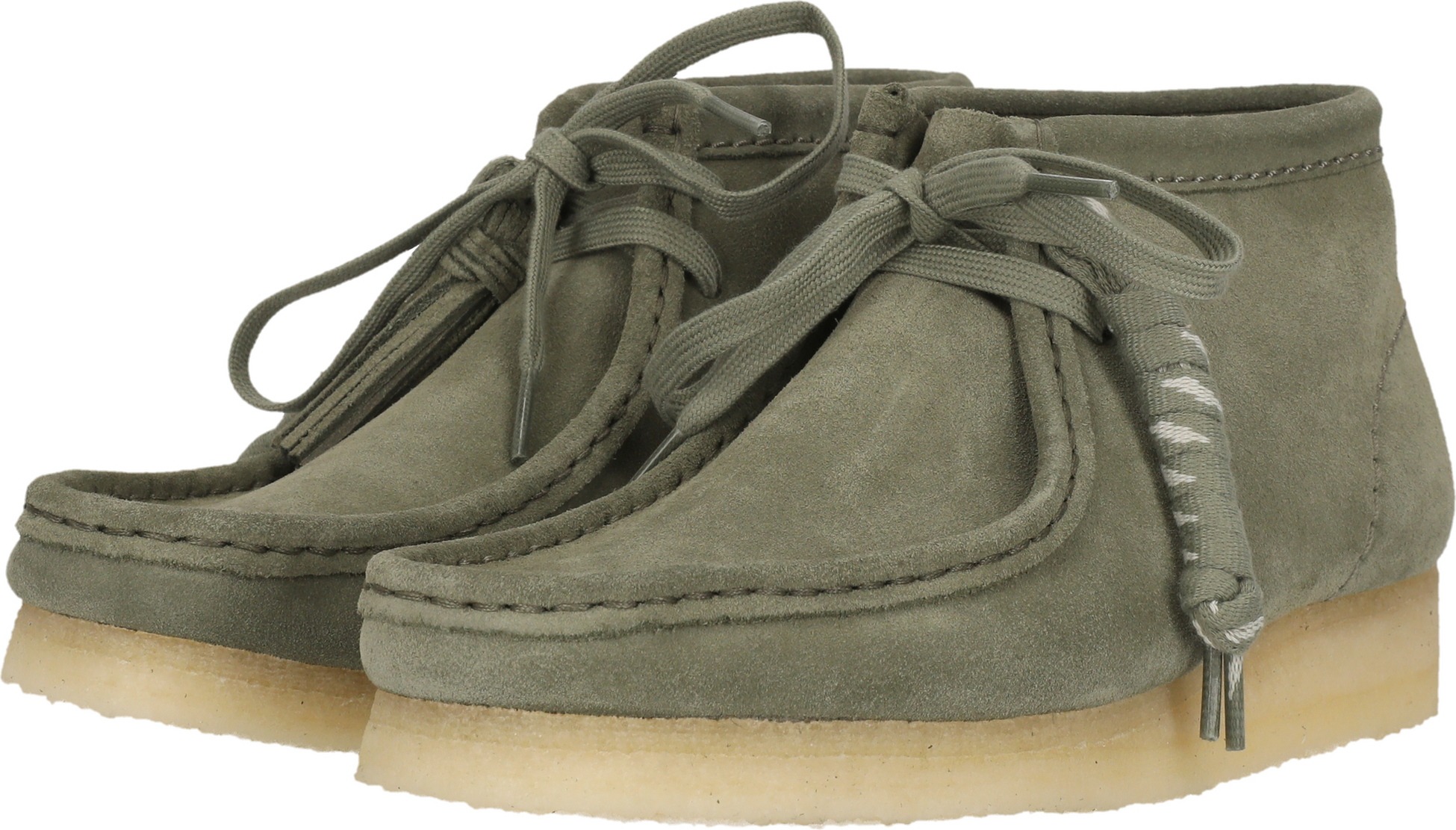 CLARKS ORIGINALS, Wallabee Boot. Khaki/green Sde