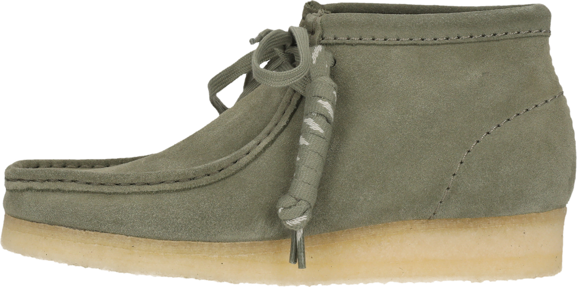 CLARKS ORIGINALS, Wallabee Boot. Khaki/green Sde
