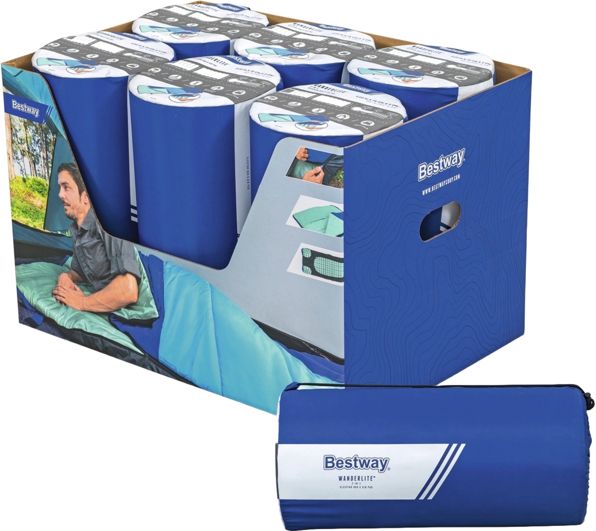 BESTWAY, Wanderlite 2-i-1 Sovs&auml;ck / Madrass