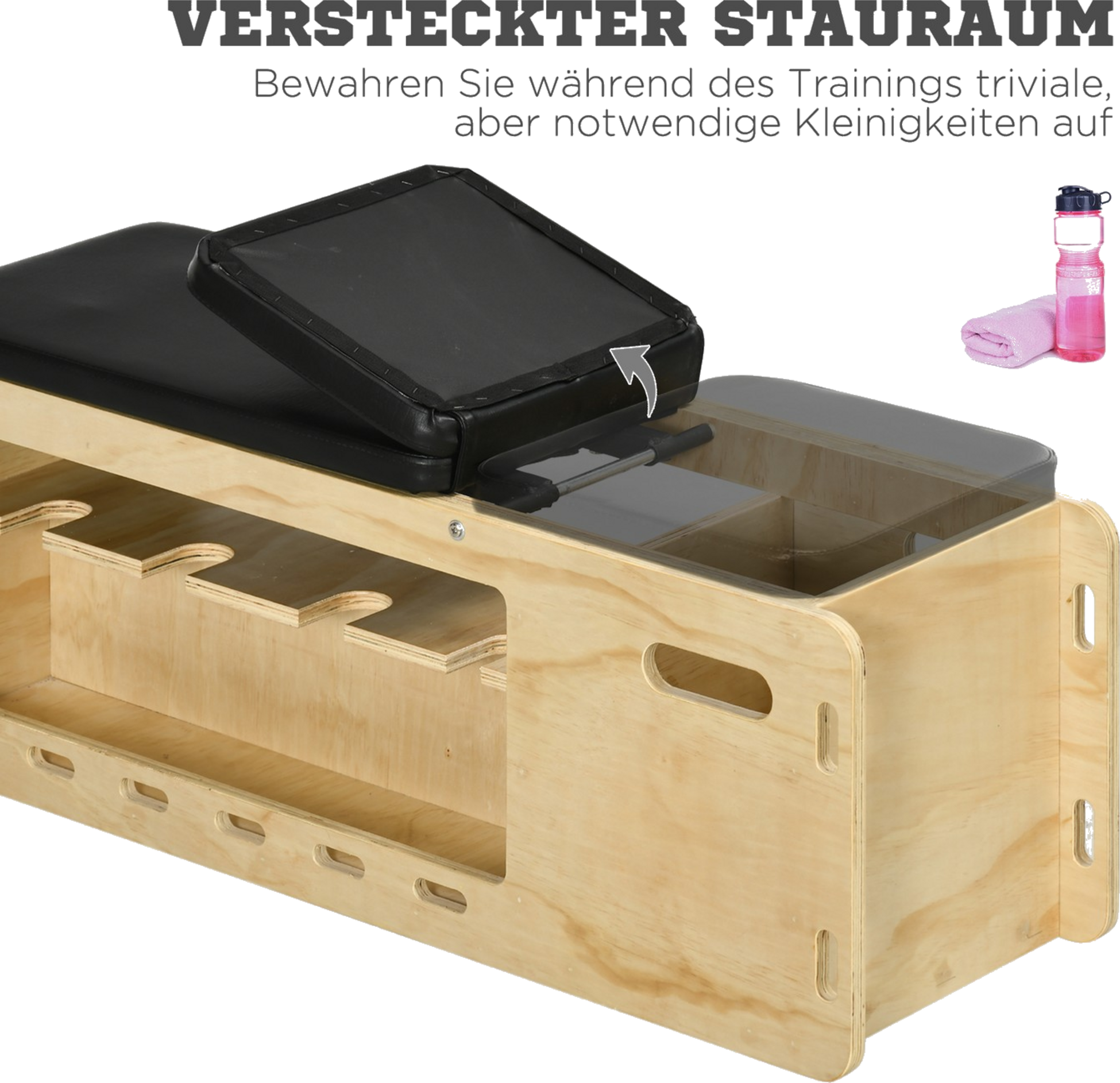 NORTHIX, Weight Bench, Training Bench With Storage Box And Resistance Bands, Adjustable Fitness Bench For Wei