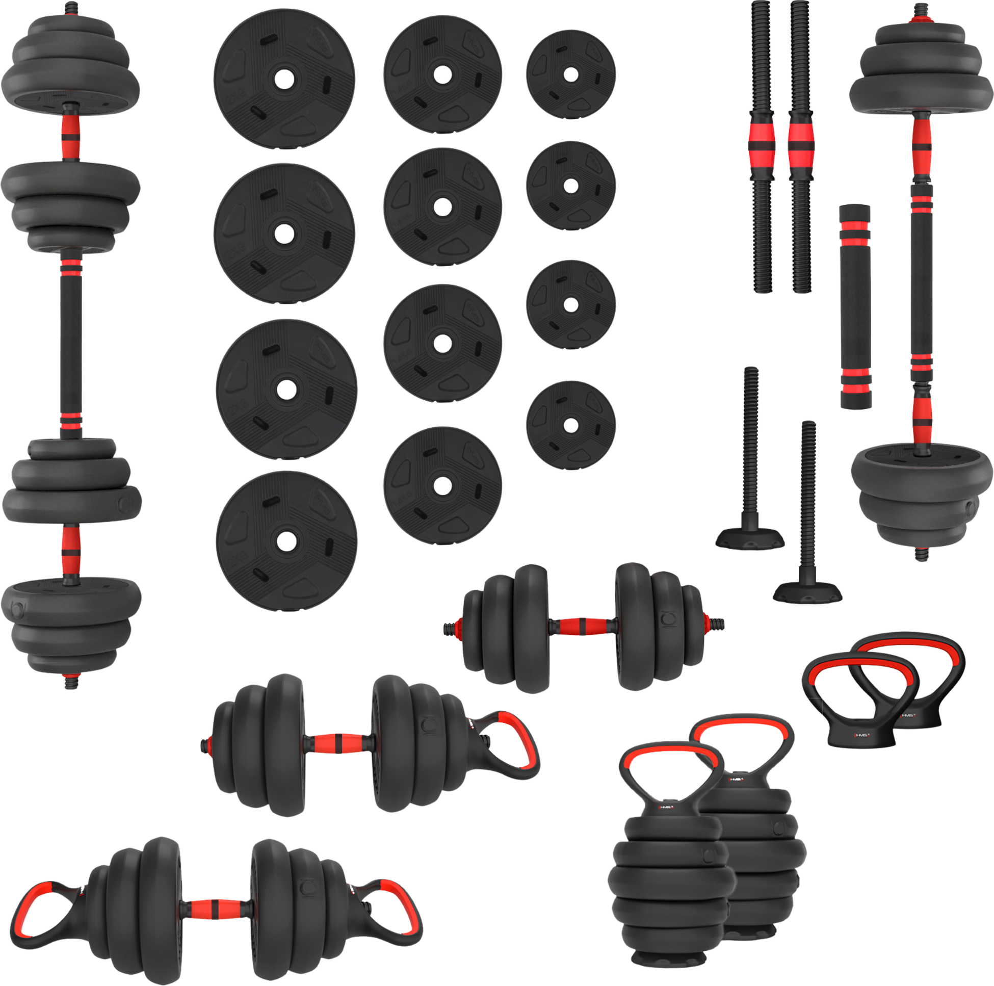NORTHIX, Weight Set 20kg &ndash; 6-in-1 Adjustable Dumbbells